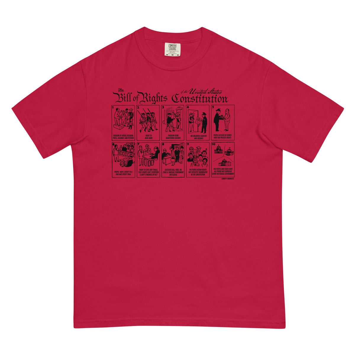 The Illustrated Bill of Rights Garment-dyed Heavyweight T-Shirt