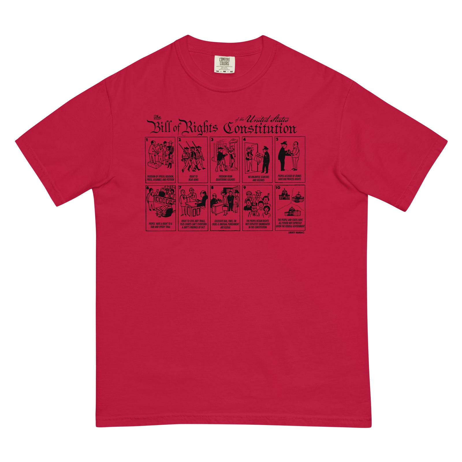 The Illustrated Bill of Rights Garment-dyed Heavyweight T-Shirt