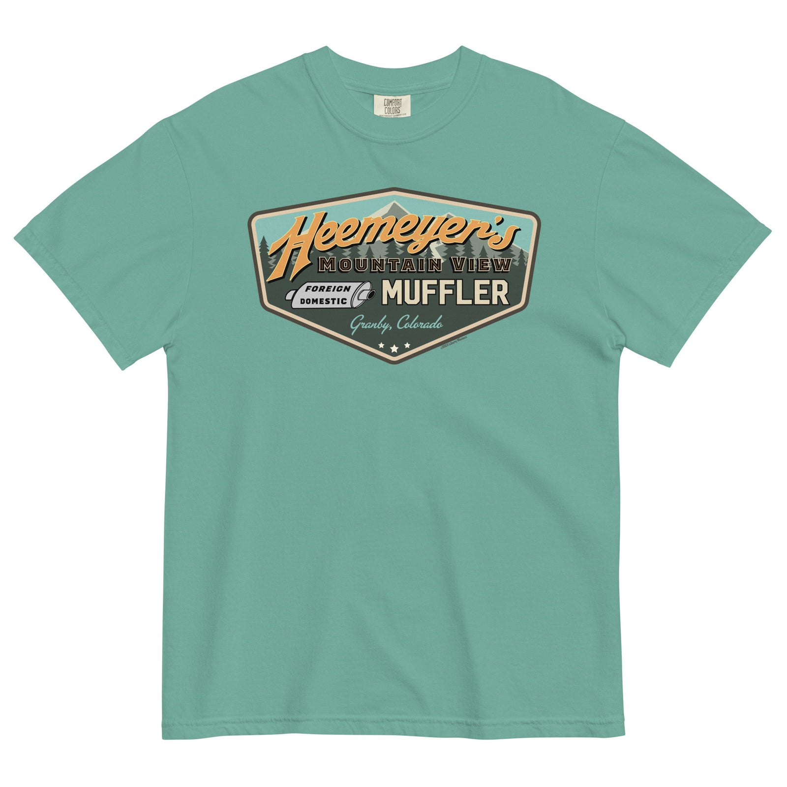 Heemeyer's Mountain View Muffler Garment-Dyed Heavyweight T-Shirt