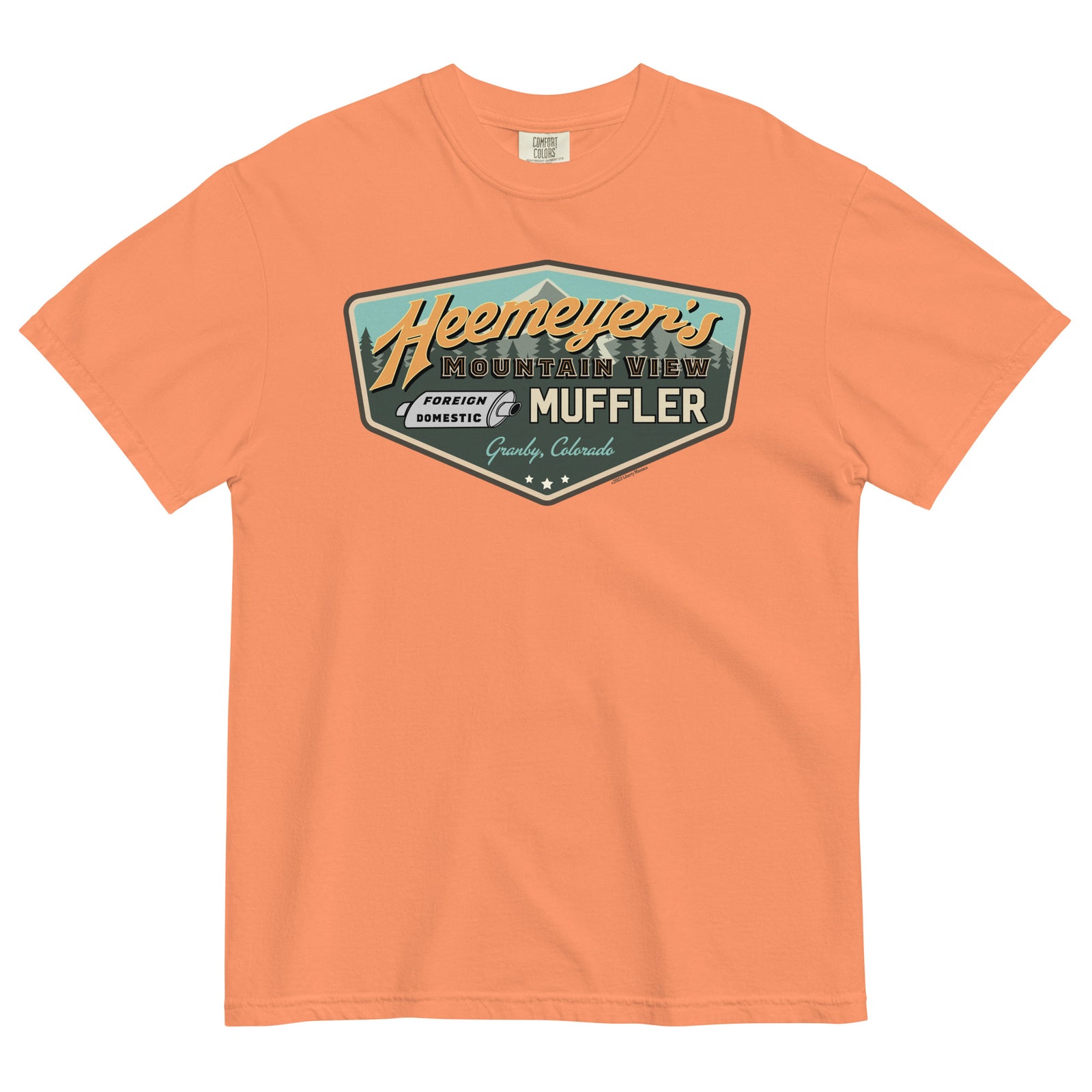 Heemeyer's Mountain View Muffler Garment-Dyed Heavyweight T-Shirt