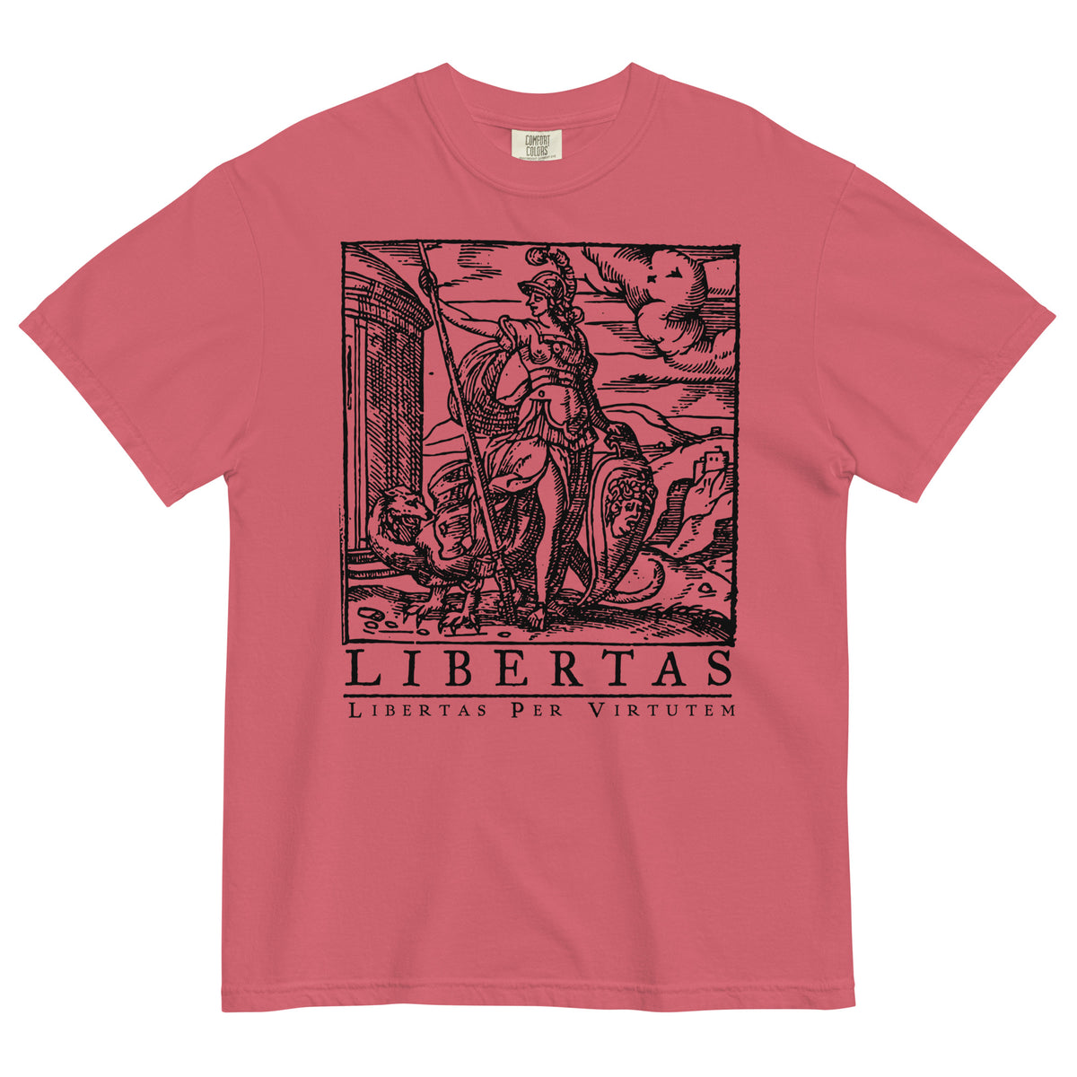 Libertas Freedom Through Virtue Garment-dyed Heavyweight Graphic T-shirt