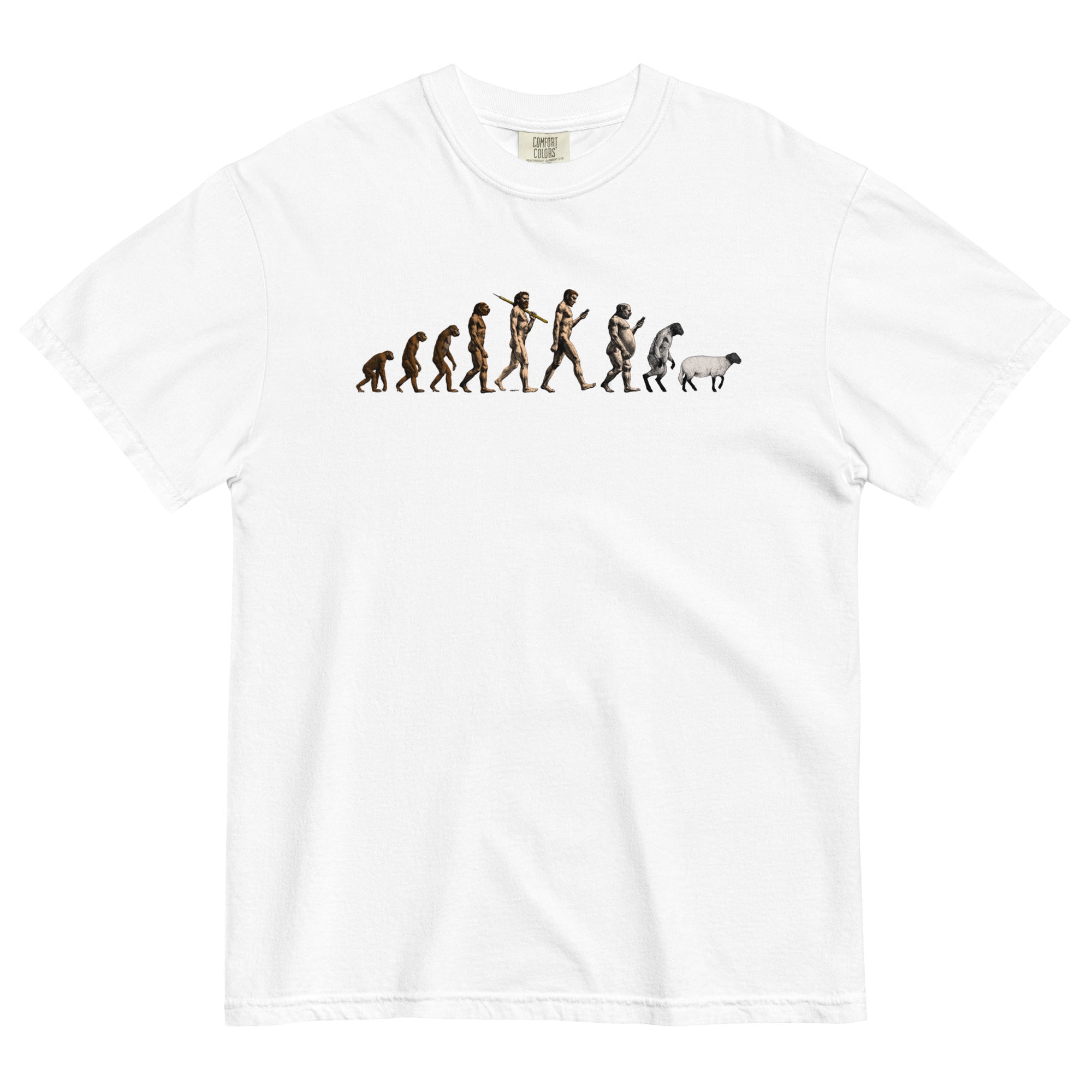 March of Devolution Sheeple Garment-dyed Heavyweight T-Shirt