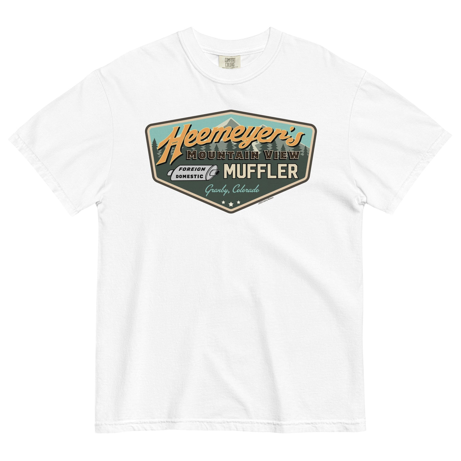 Heemeyer's Mountain View Muffler Garment-Dyed Heavyweight T-Shirt