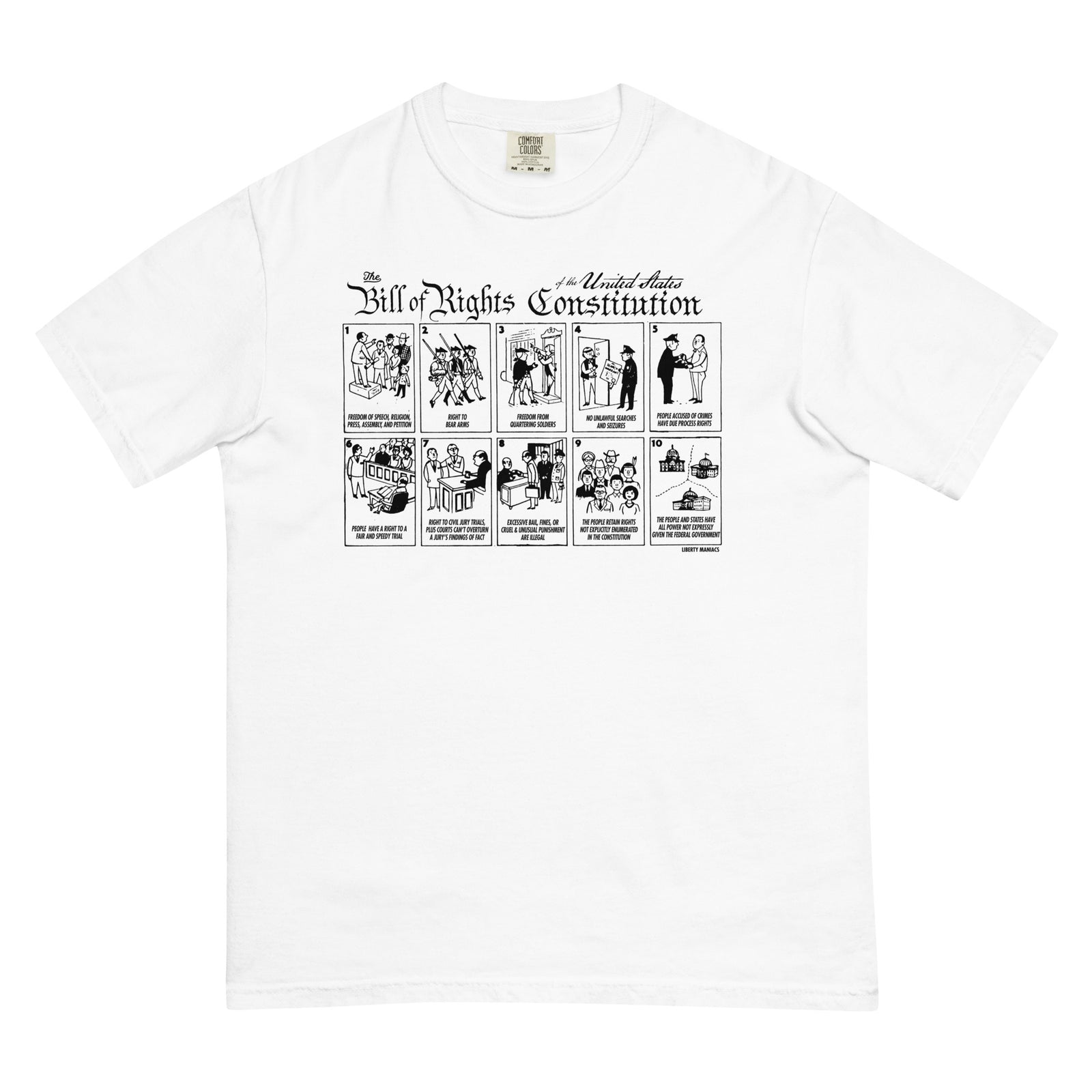 The Illustrated Bill of Rights Garment-dyed Heavyweight T-Shirt