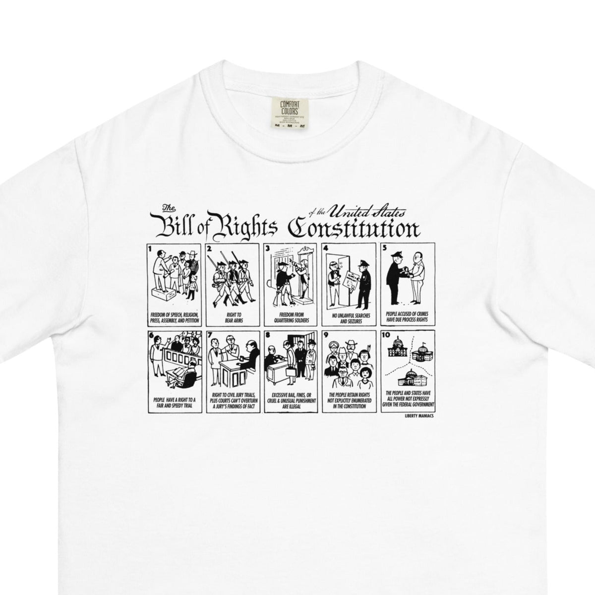 The Illustrated Bill of Rights Garment-dyed Heavyweight T-Shirt