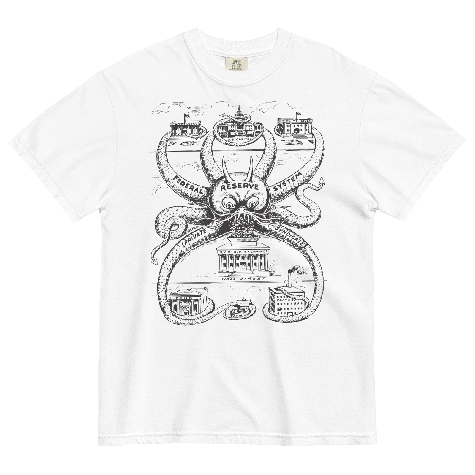 Federal Reserve Octopus Garment-dyed Heavyweight T-shirt