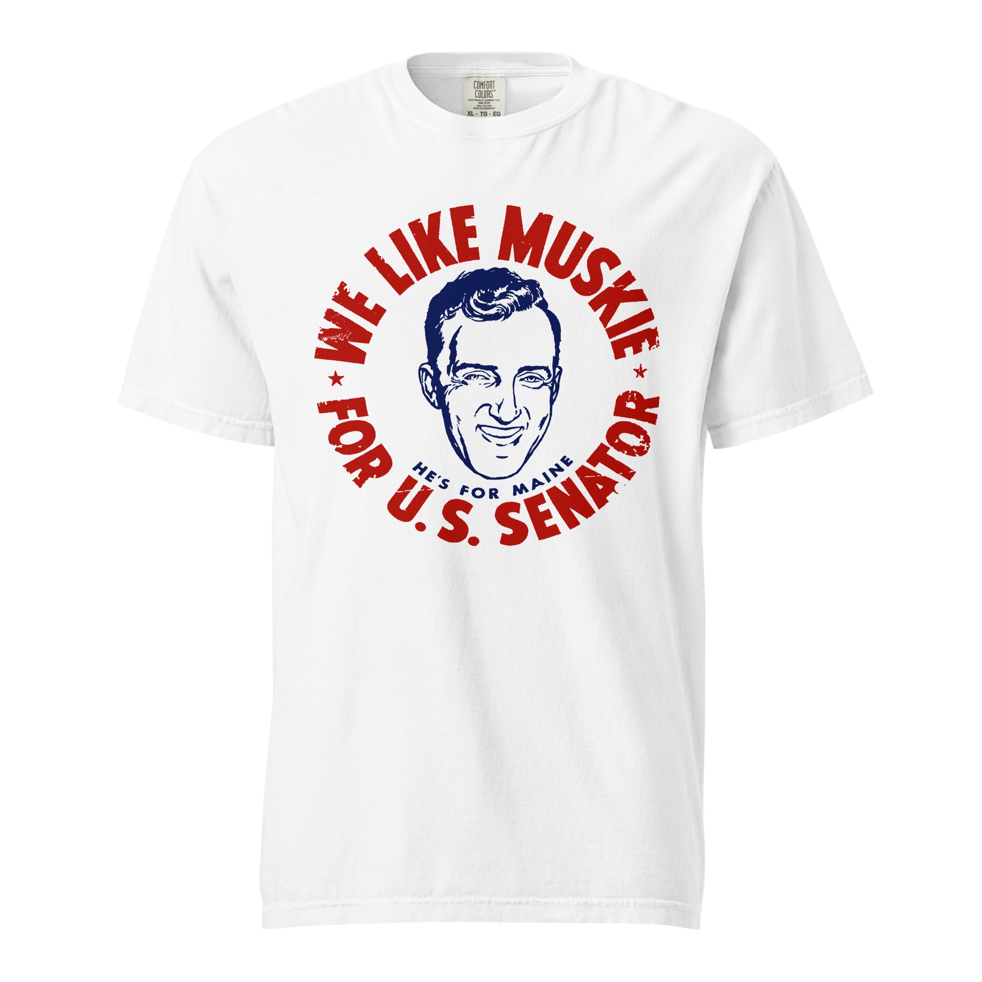 Ed Muskie 1958 Senatorial Campaign Heavyweight Reproduction T-shirt