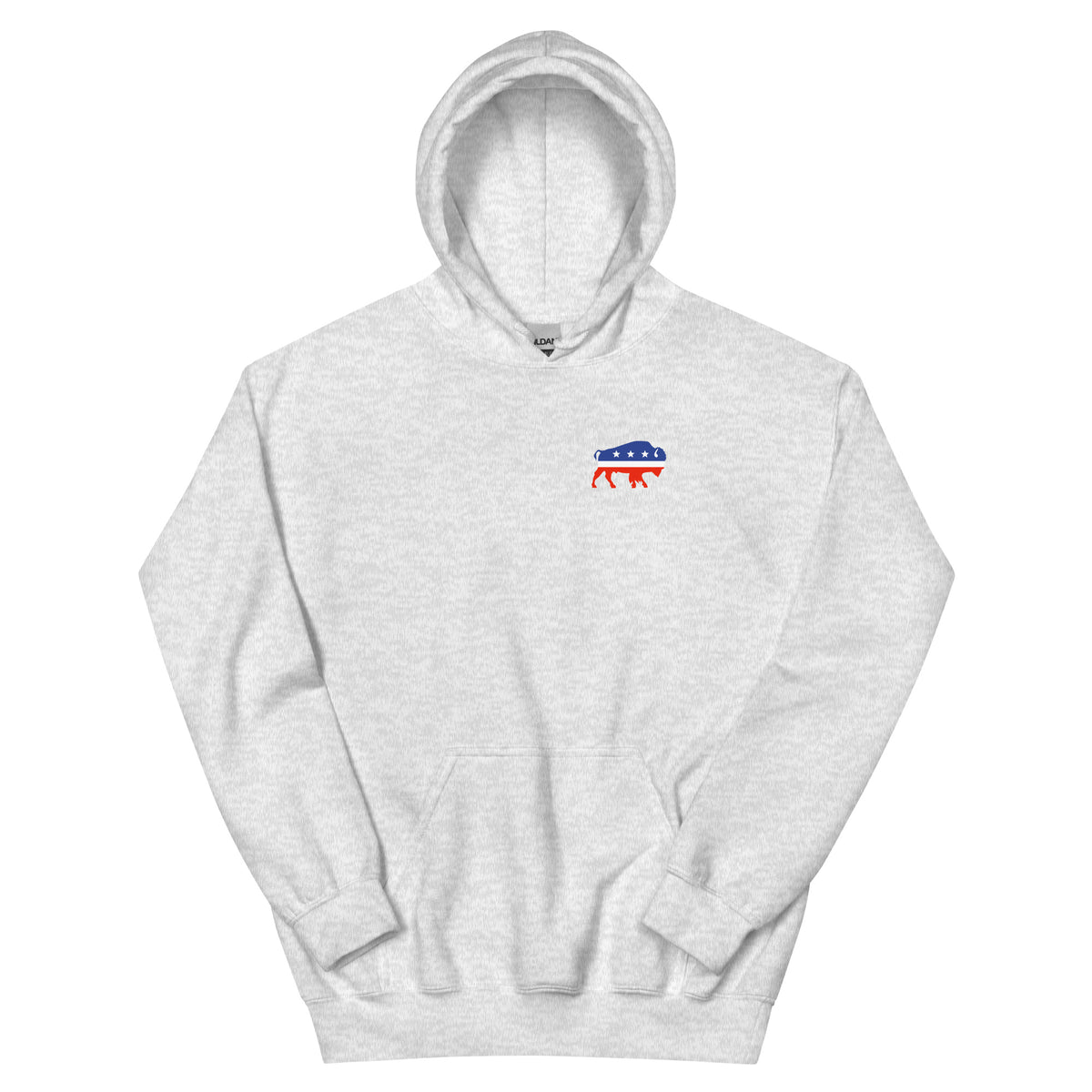 Political Party Animals political satire hoodie in Ash, front view, by Liberty Maniacs