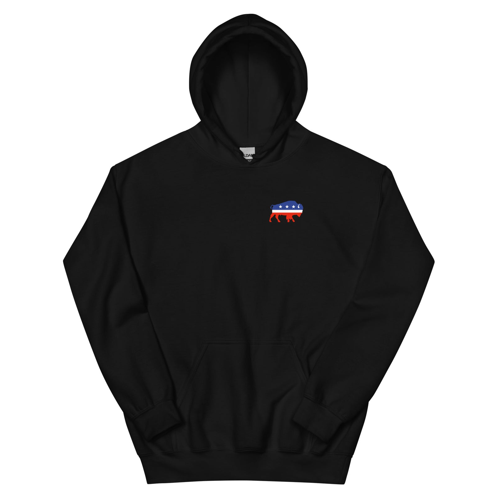 Political Party Animals political satire hoodie in black, front view, by Liberty Maniacs
