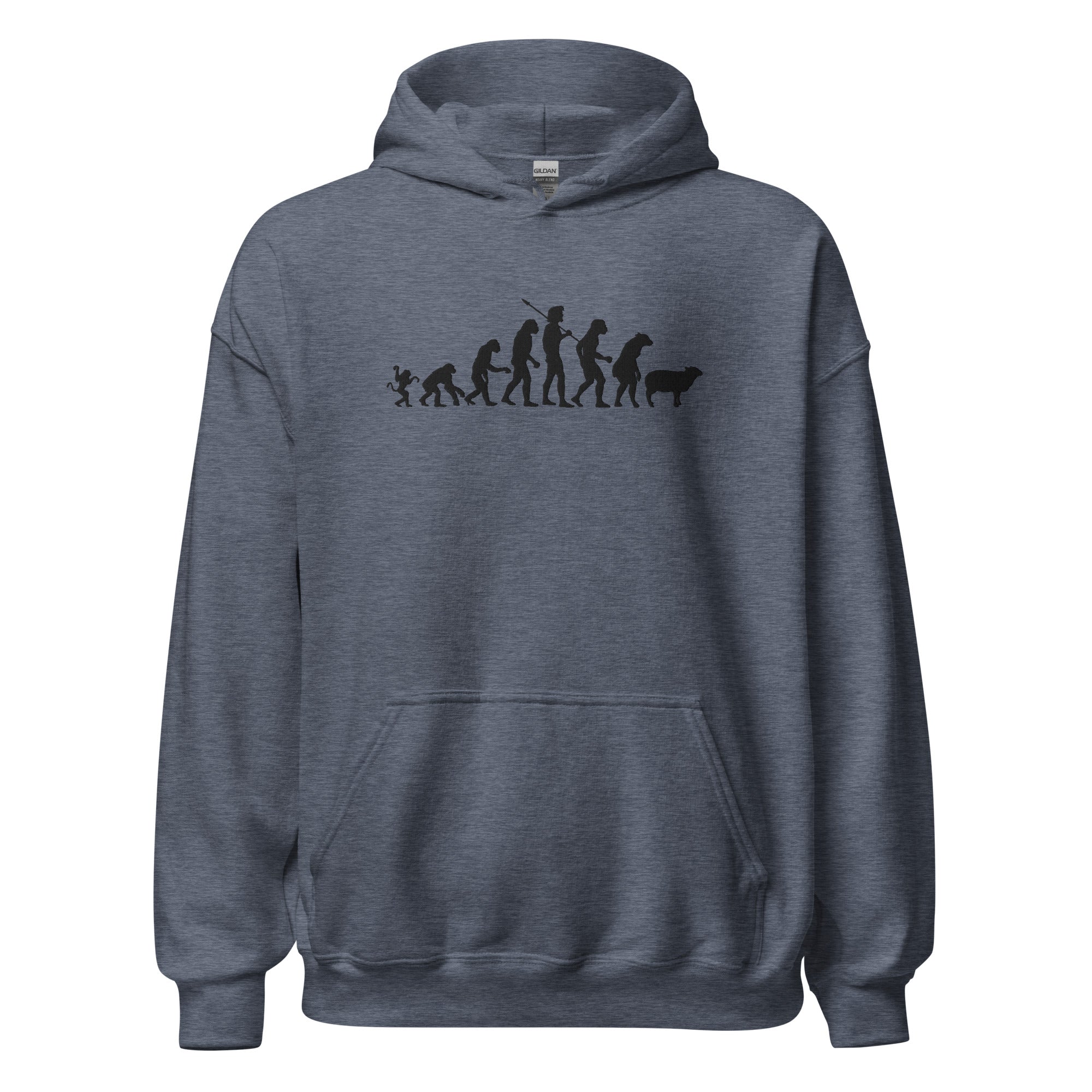Evolution of Modern Man Embroidered Hoodie Sweatshirt
