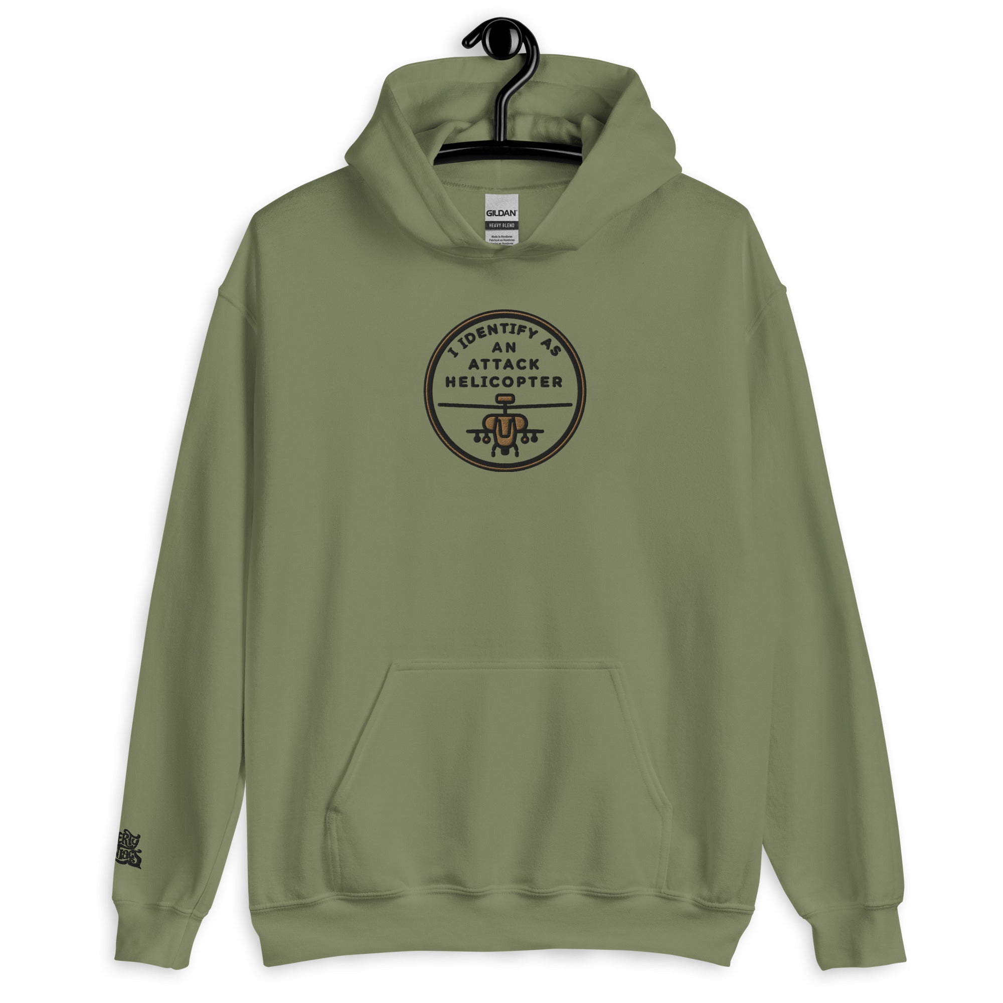 I Identify as an Attack Helicopter Embroidered Hoodie