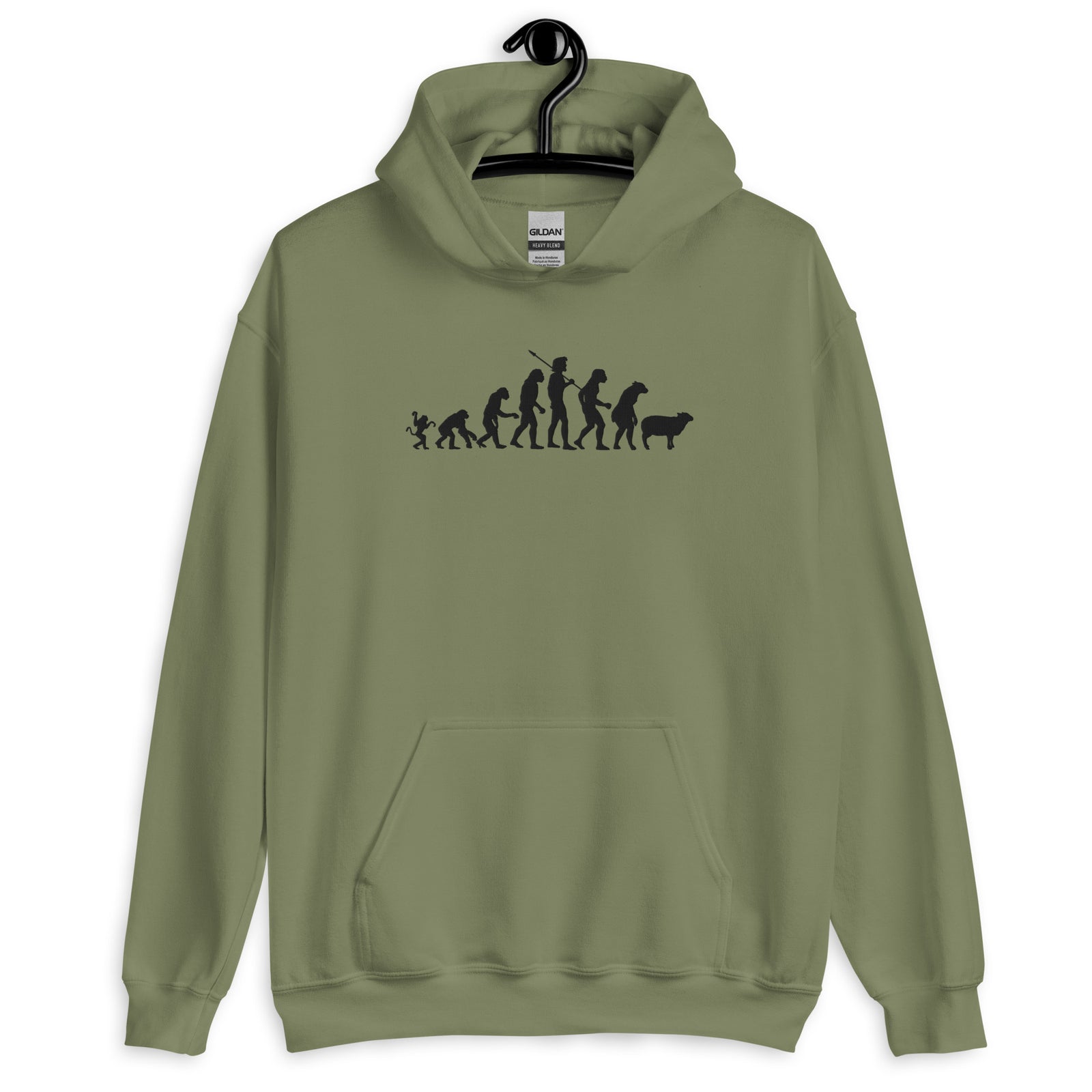 Evolution of Modern Man Embroidered Hoodie Sweatshirt