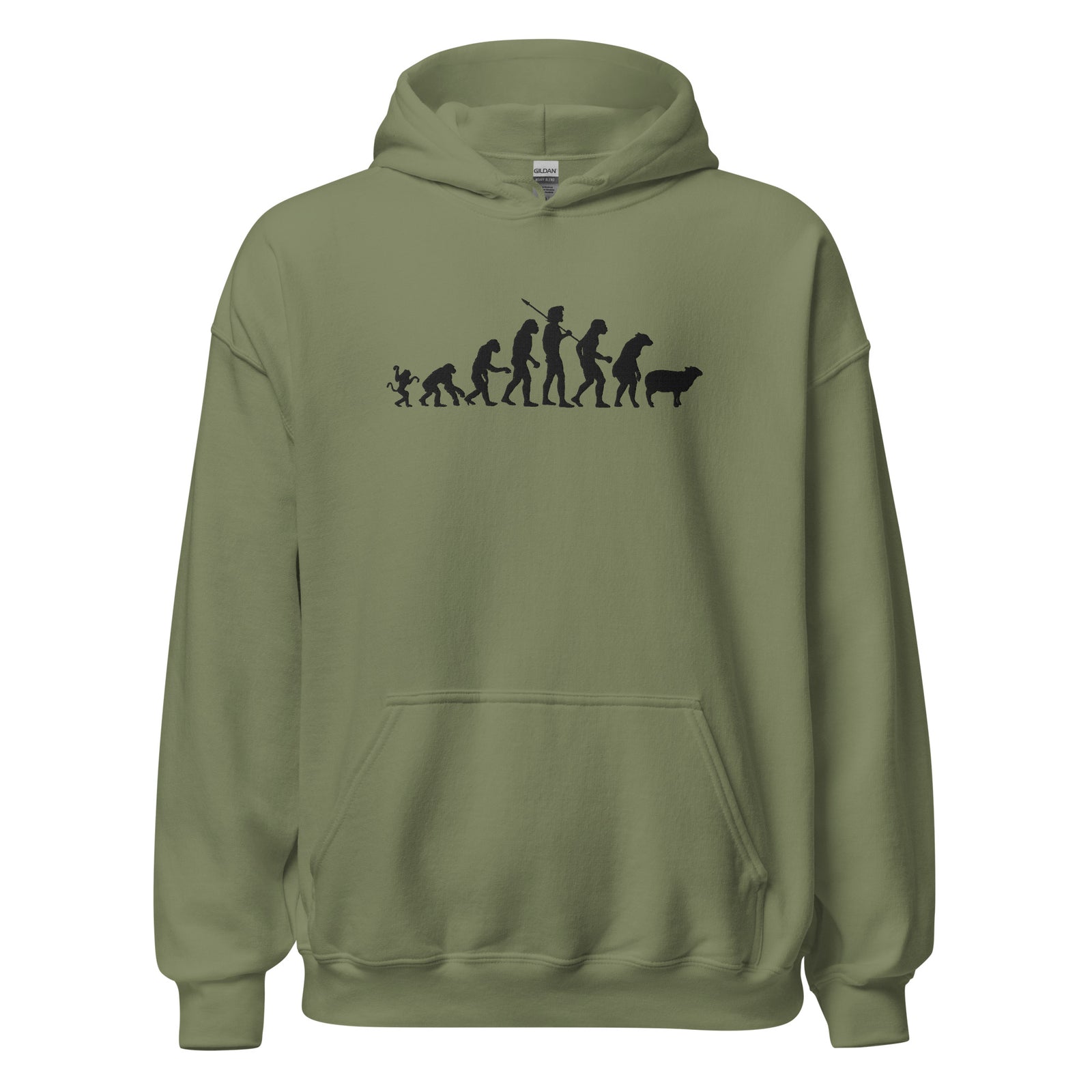 Evolution of Modern Man Embroidered Hoodie Sweatshirt