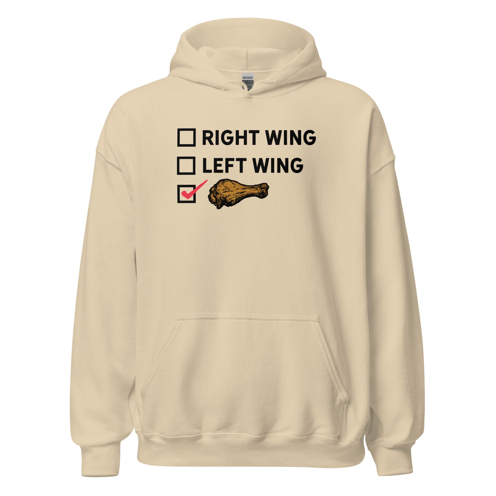 Right Wing, Left Wing, Chicken Wing Voter Pullover Hoodie