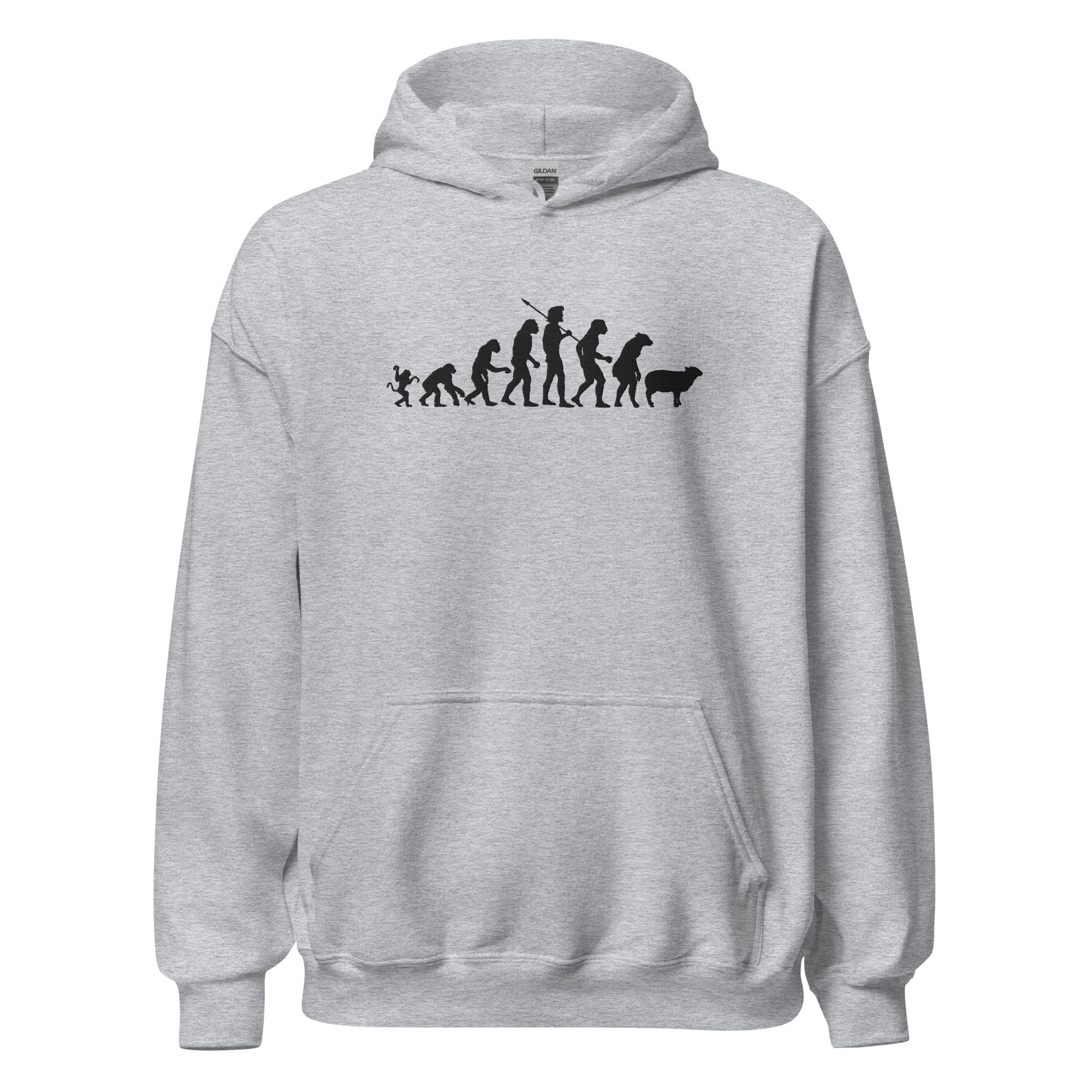 Evolution of Modern Man Embroidered Hoodie Sweatshirt