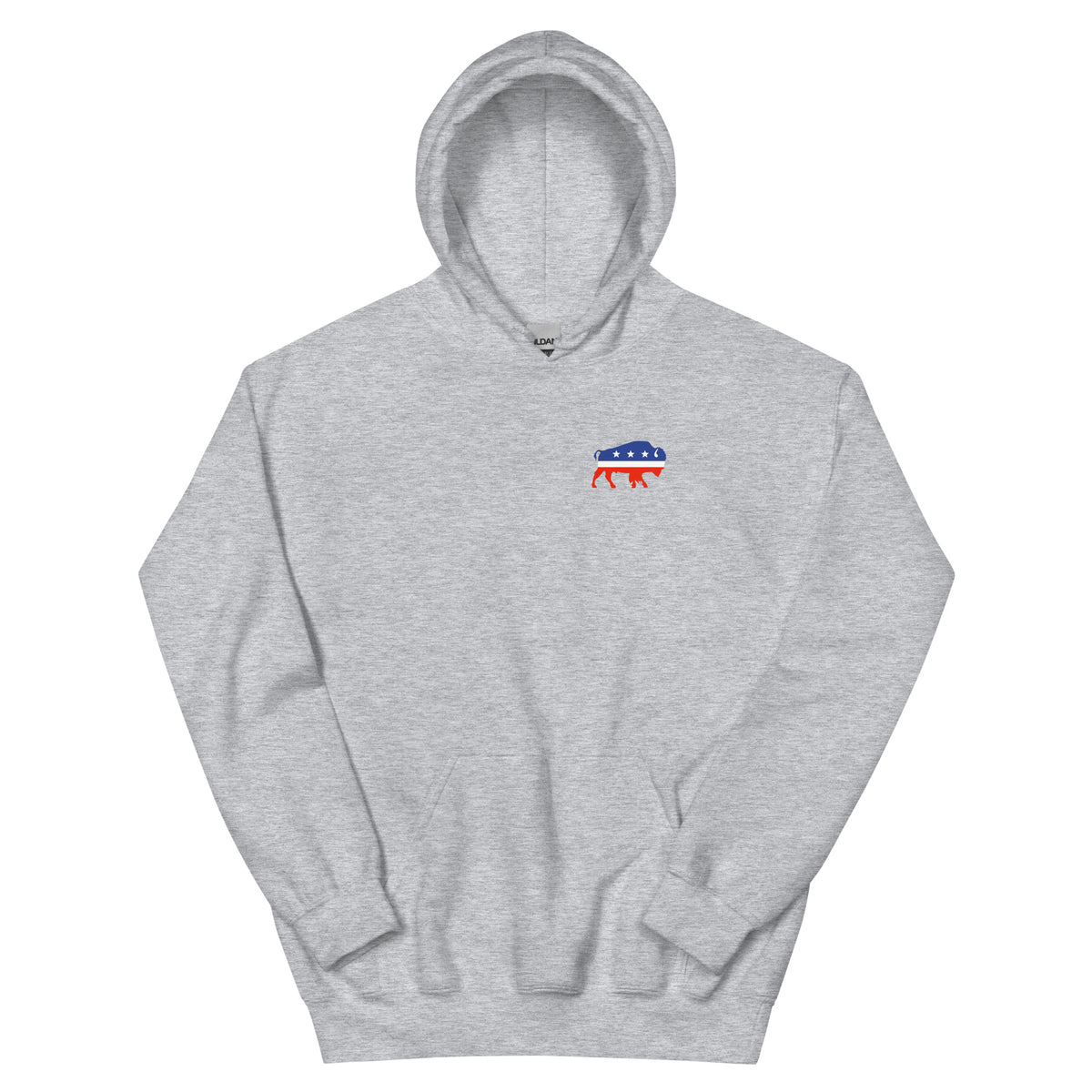 Political Party Animals political satire hoodie in Sport Grey, front view, by Liberty Maniacs
