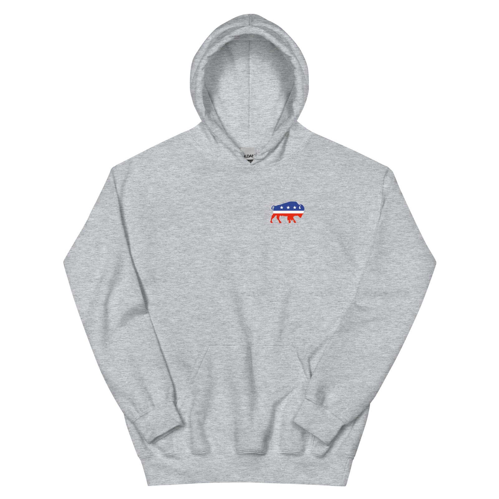 Political Party Animals political satire hoodie in Sport Grey, front view, by Liberty Maniacs