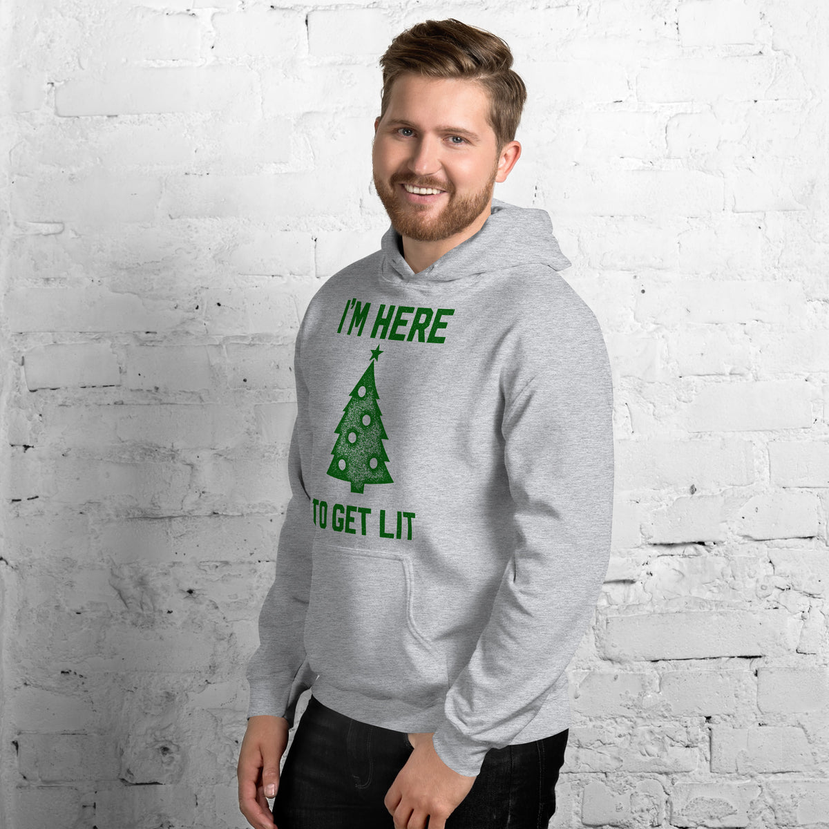 I&#39;m Here To Get Lit Christmas Hoodie