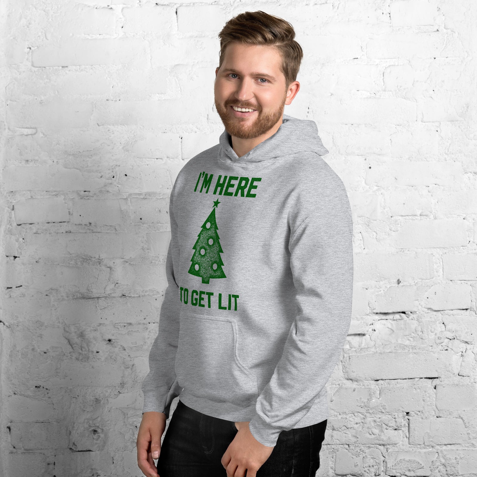 I'm Here To Get Lit Christmas Hoodie