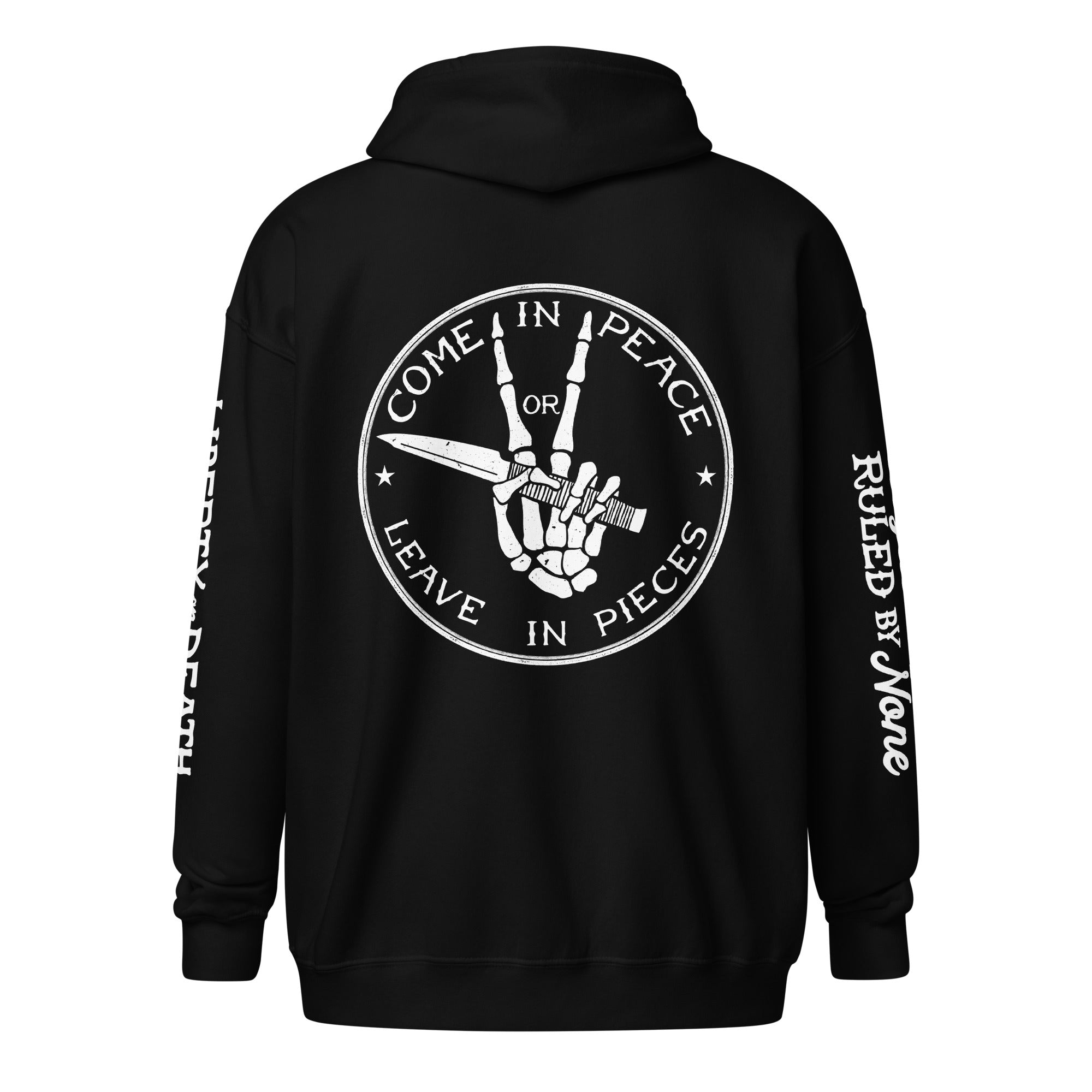 Come in Peace or Leave in Pieces Heavyweight Zip Hoodie