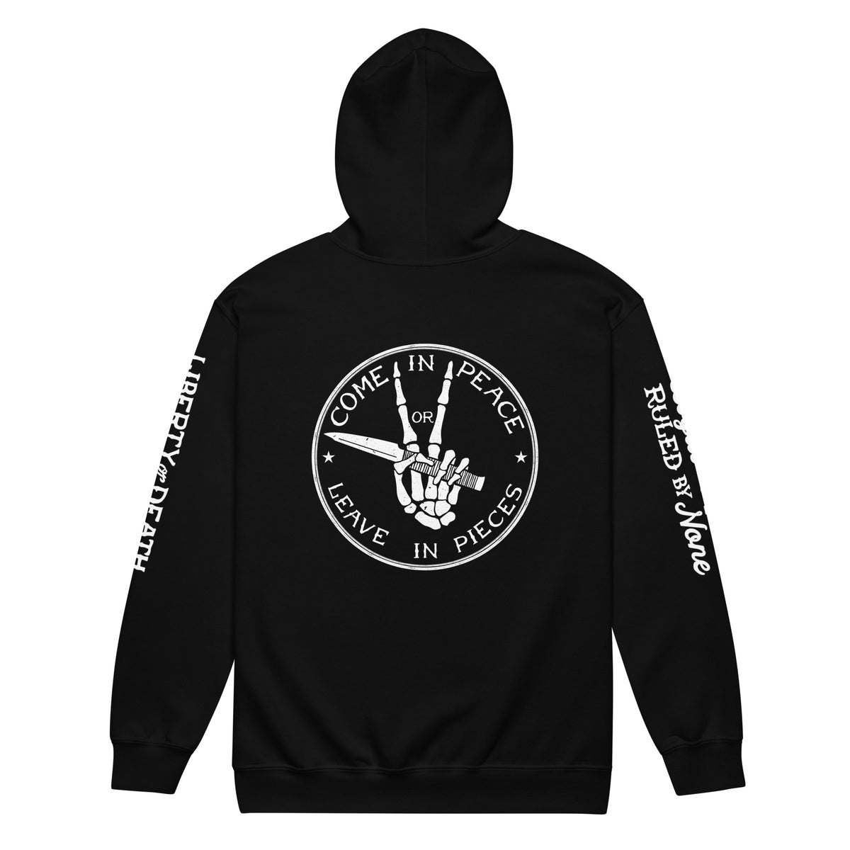 Come in Peace or Leave in Pieces Heavyweight Zip Hoodie