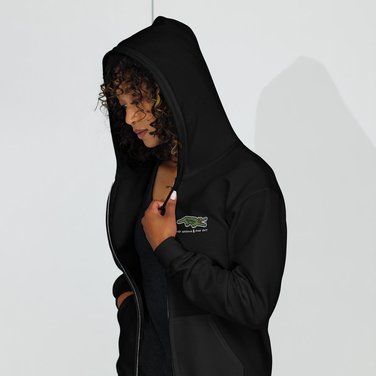 F Around and Find Out Alligator Heavy Blend Zip Hoodie