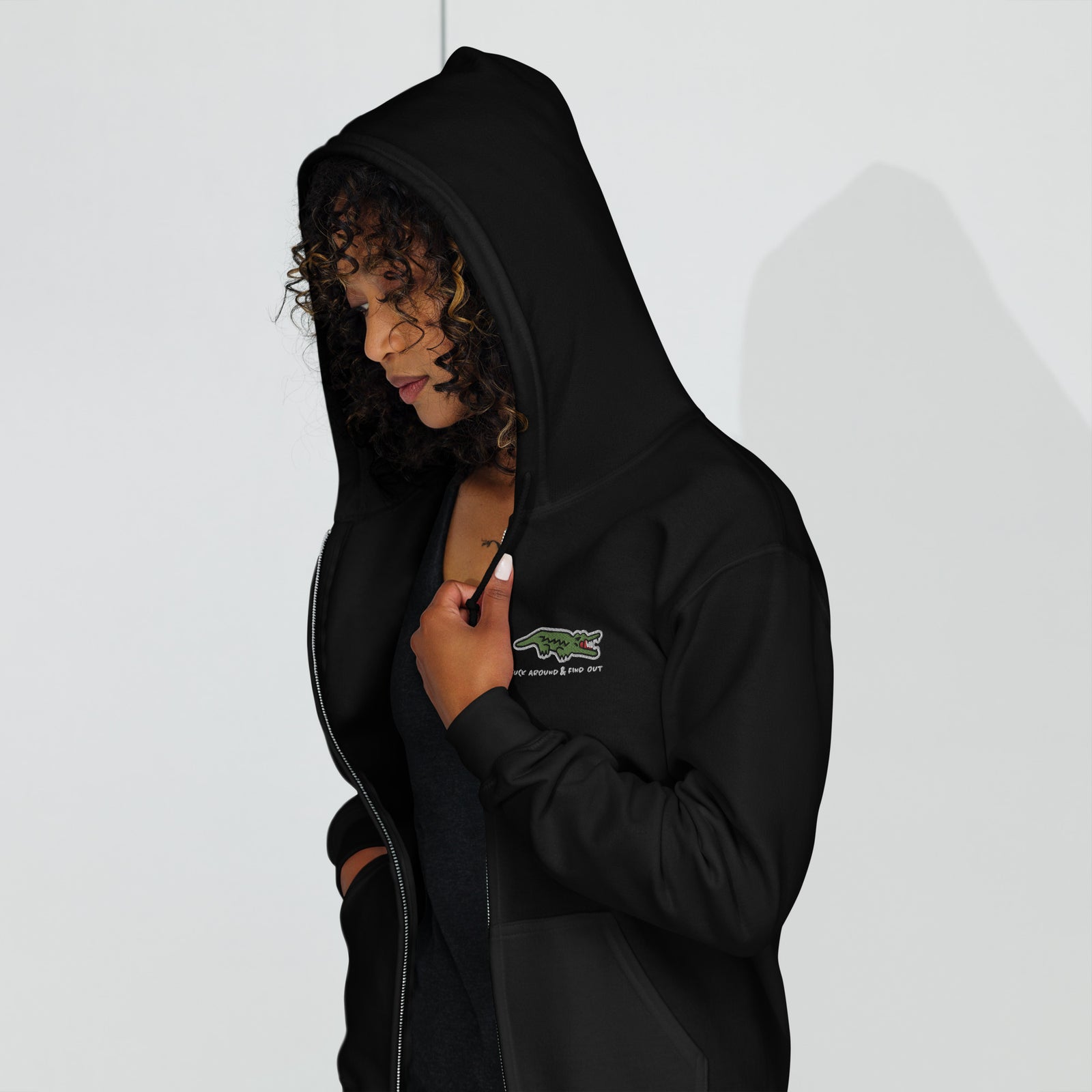 F Around and Find Out Alligator Heavy Blend Zip Hoodie