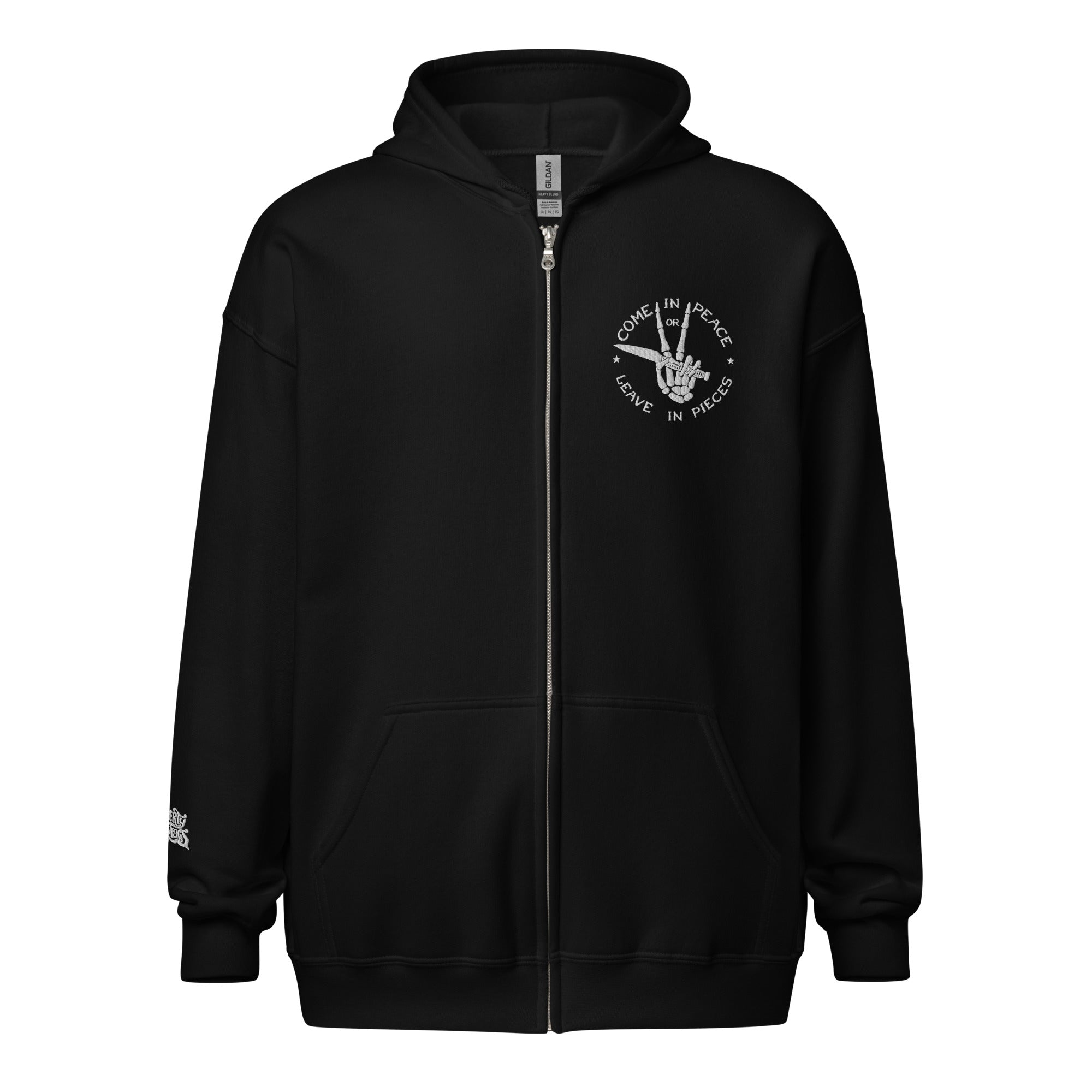 Come In Peace Or Leave In Pieces Heavy Blend Zip Hoodie