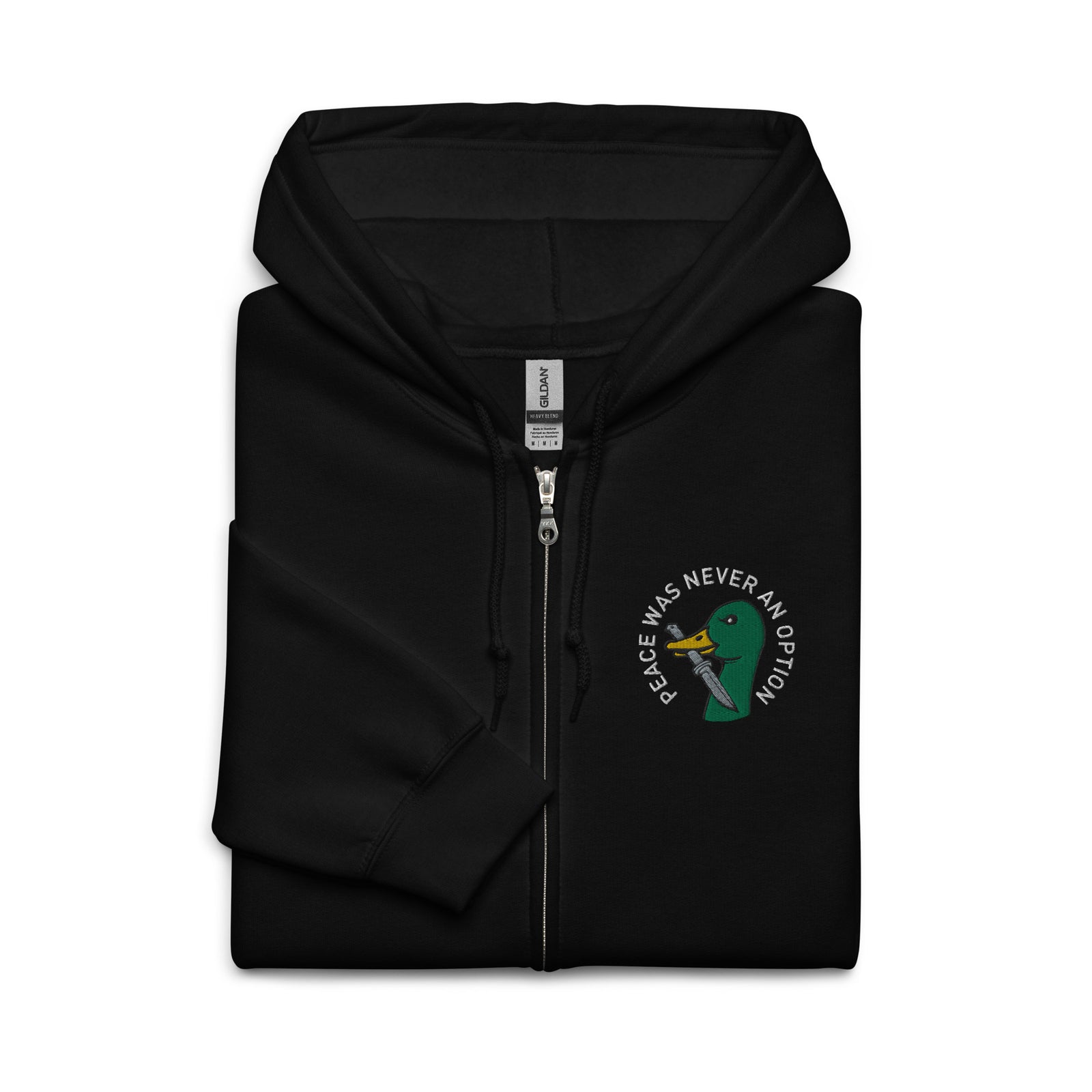 Peace Was Never An Option Murder Mallard Heavy Blend Zip Hoodie
