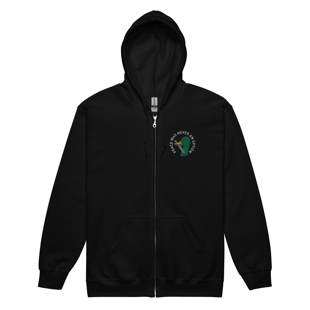 Peace Was Never An Option Murder Mallard Heavy Blend Zip Hoodie