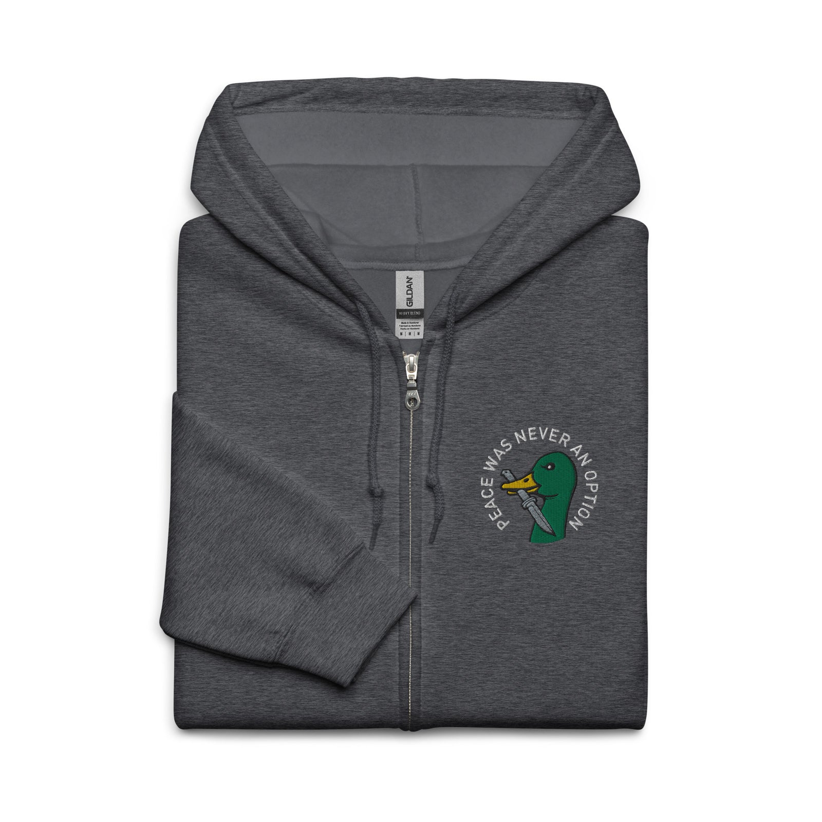 Peace Was Never An Option Murder Mallard Heavy Blend Zip Hoodie