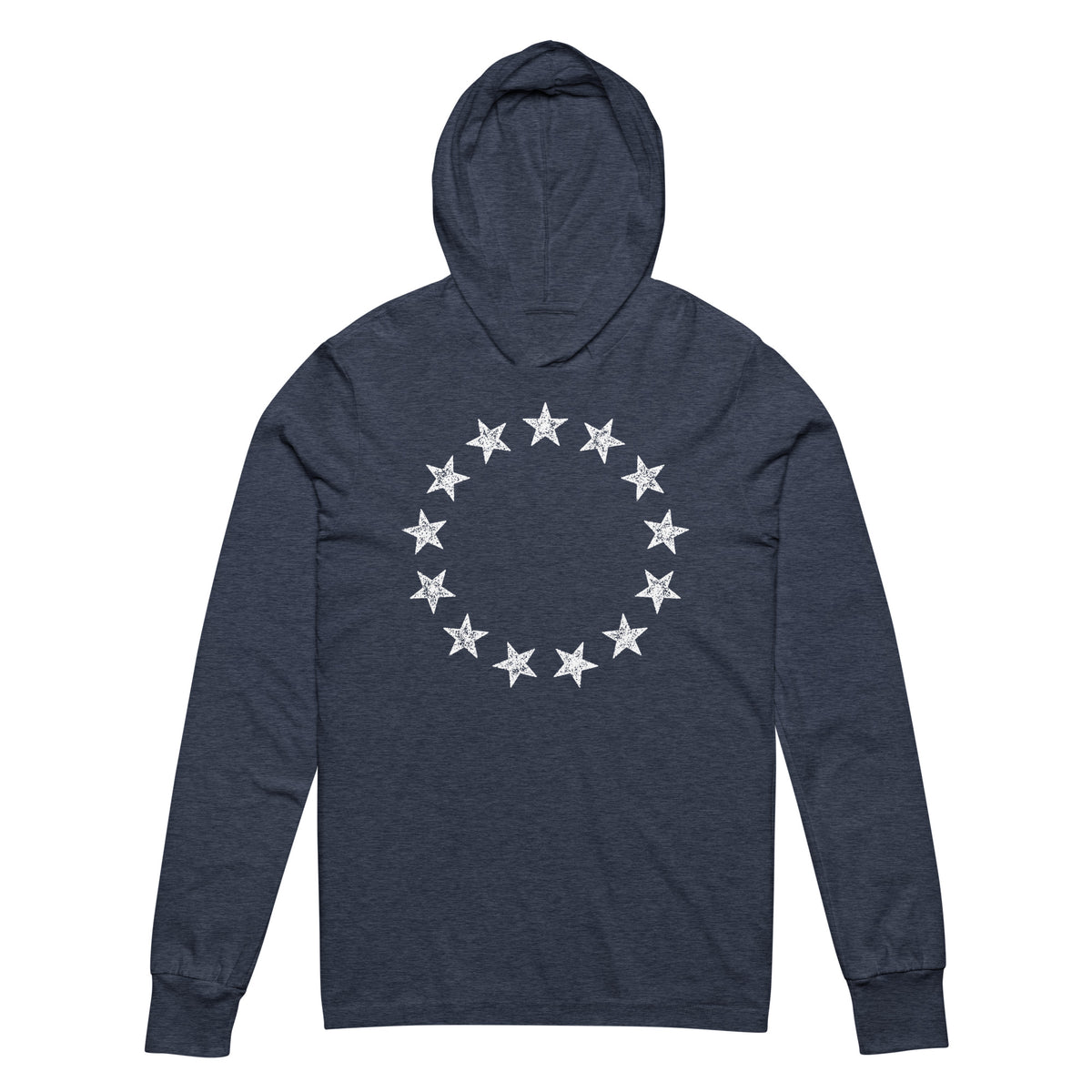 13 Stars Vintage Betsy Ross Revolution Hooded Long-Sleeve Tee