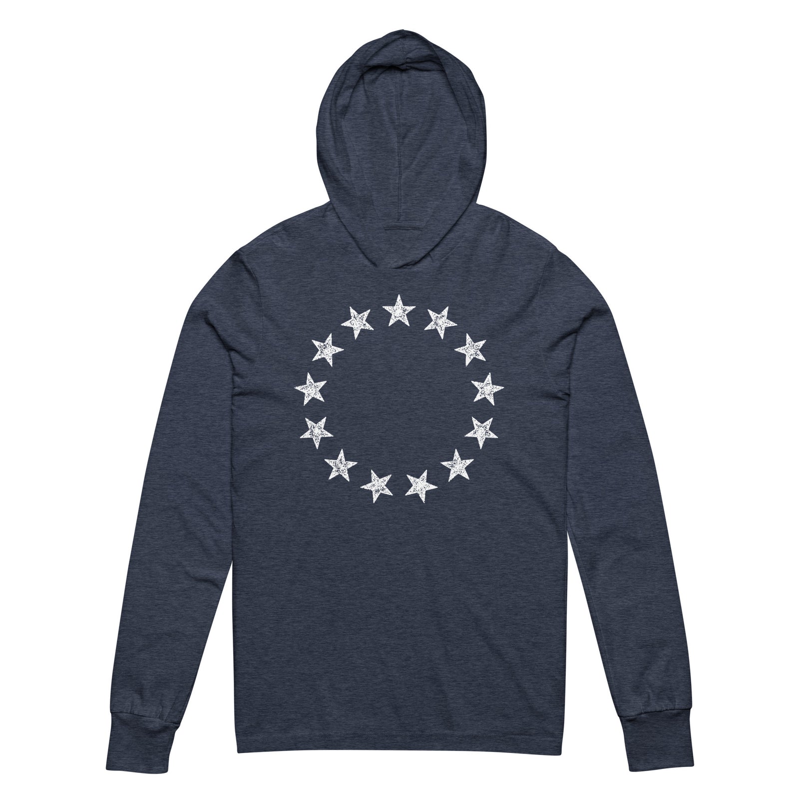 13 Stars Vintage Betsy Ross Revolution Hooded Long-Sleeve Tee