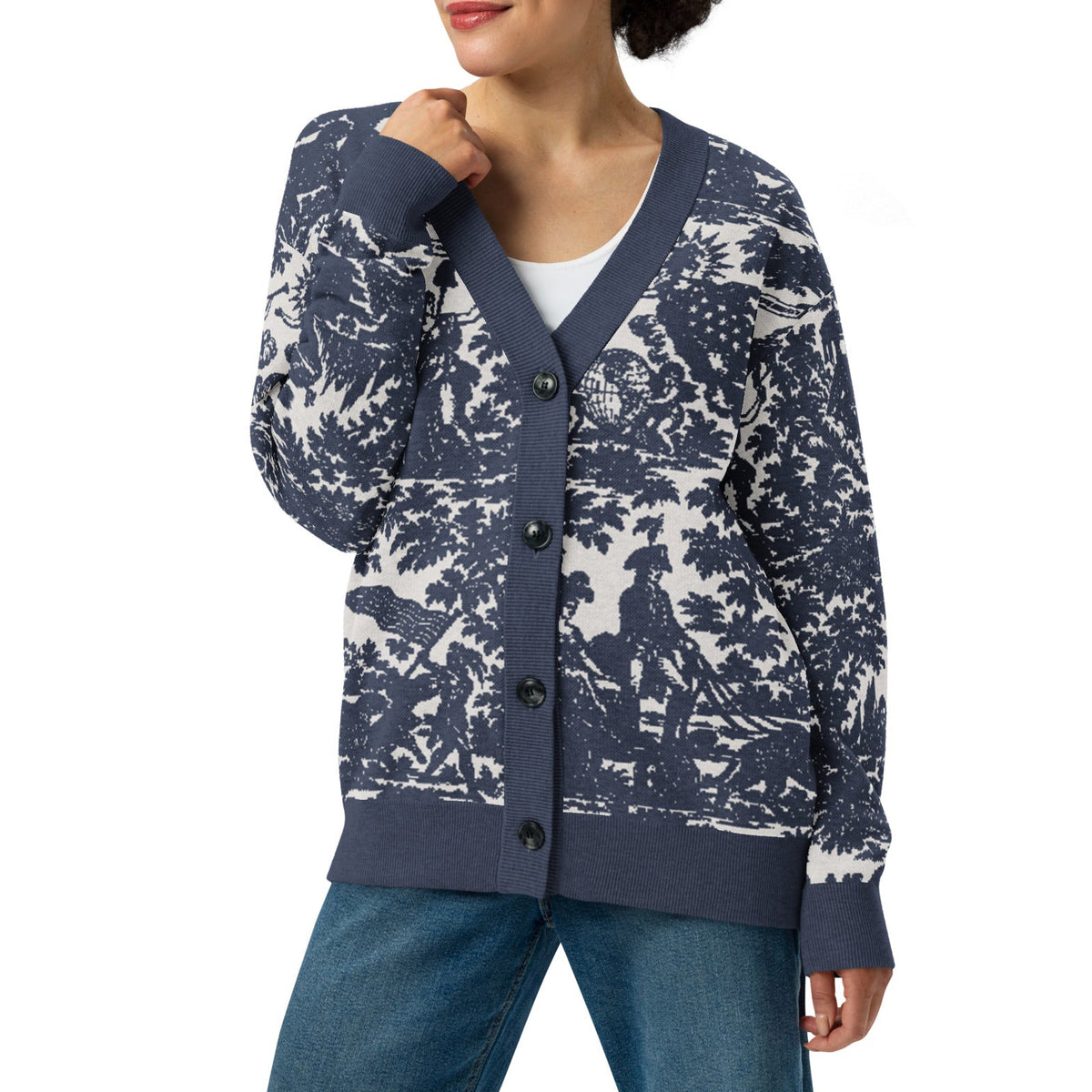 Apotheosis of Ben Franklin Knitted Cardigan