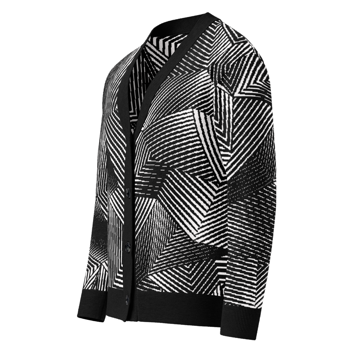 Dazzle Naval Camouflage Knitted Cardigan Sweater