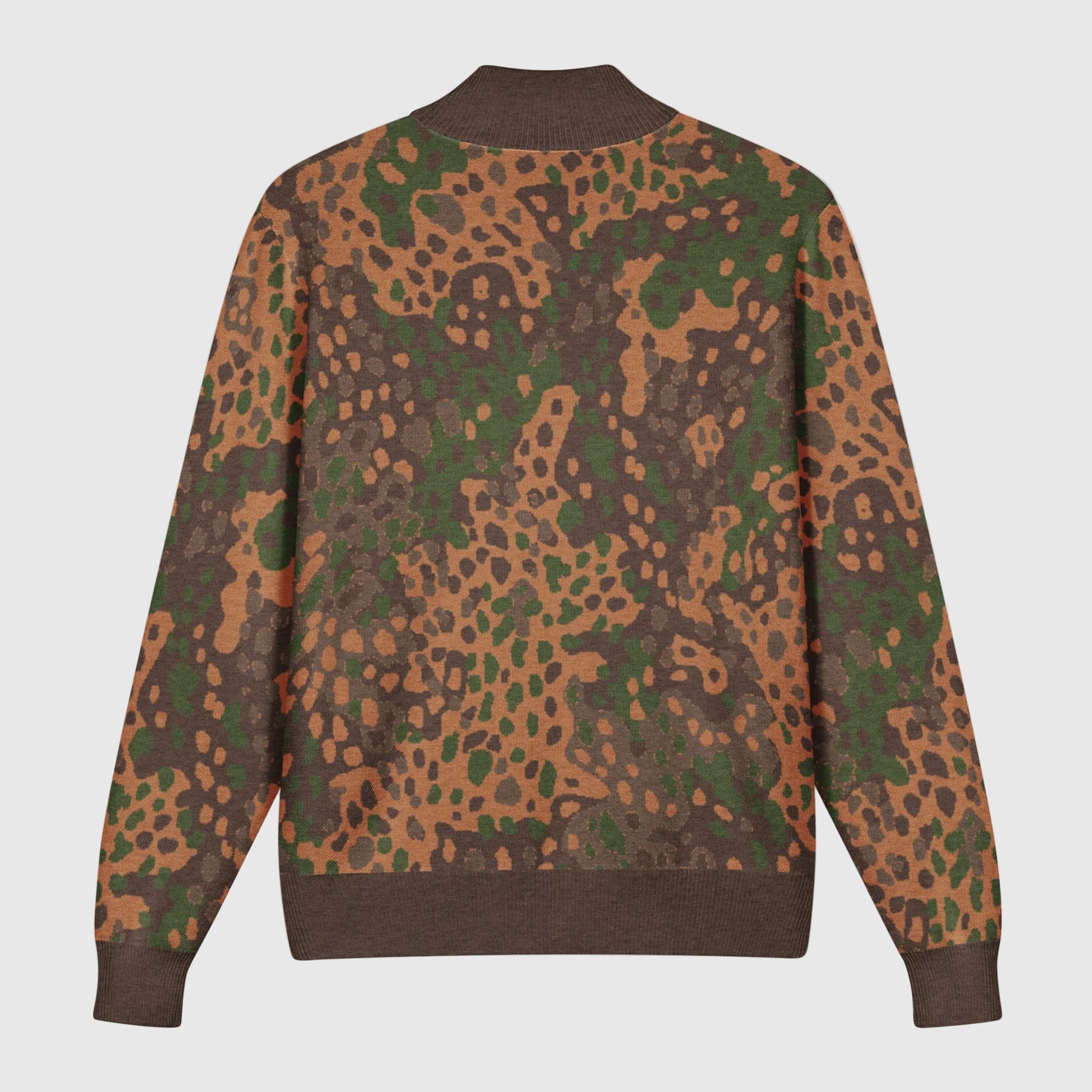 Erbsenmuster Pea Pattern Camo Quarter Zip Knit Sweater