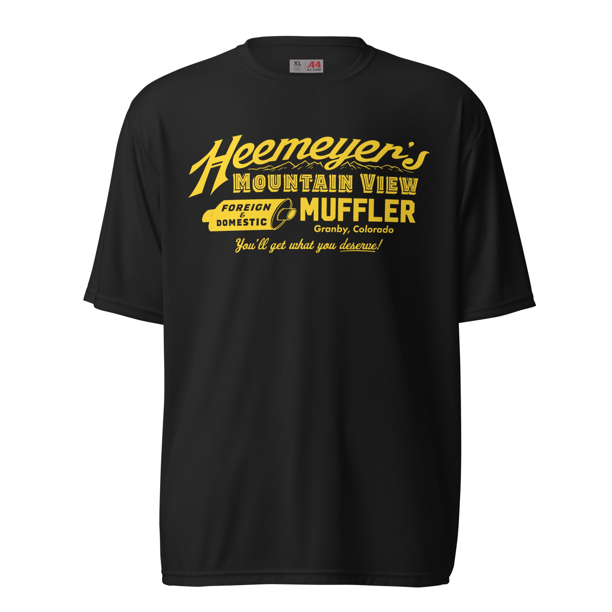 Heemeyer's Mountain View Muffler Performance T-Shirt