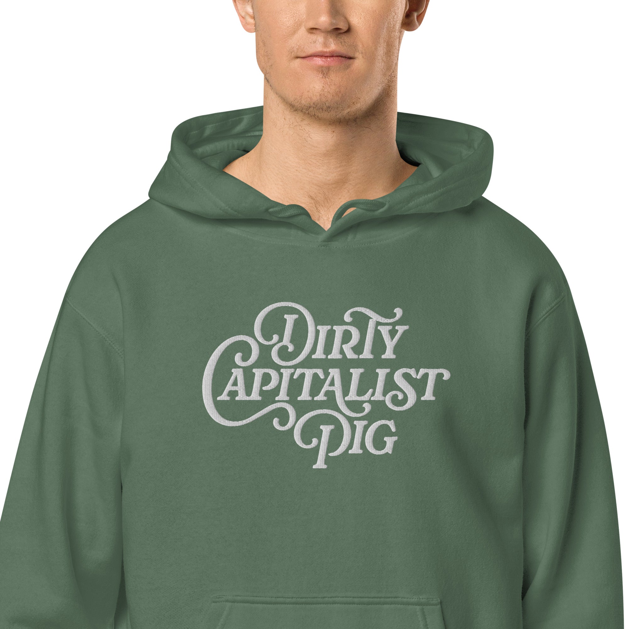 Dirty Capitalist Pig Pigment-dyed Embroidered Pullover Hoodie