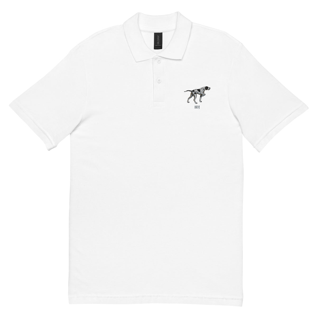 Pointer Dog Custom Embroidery Unisex Pique Polo Shirt