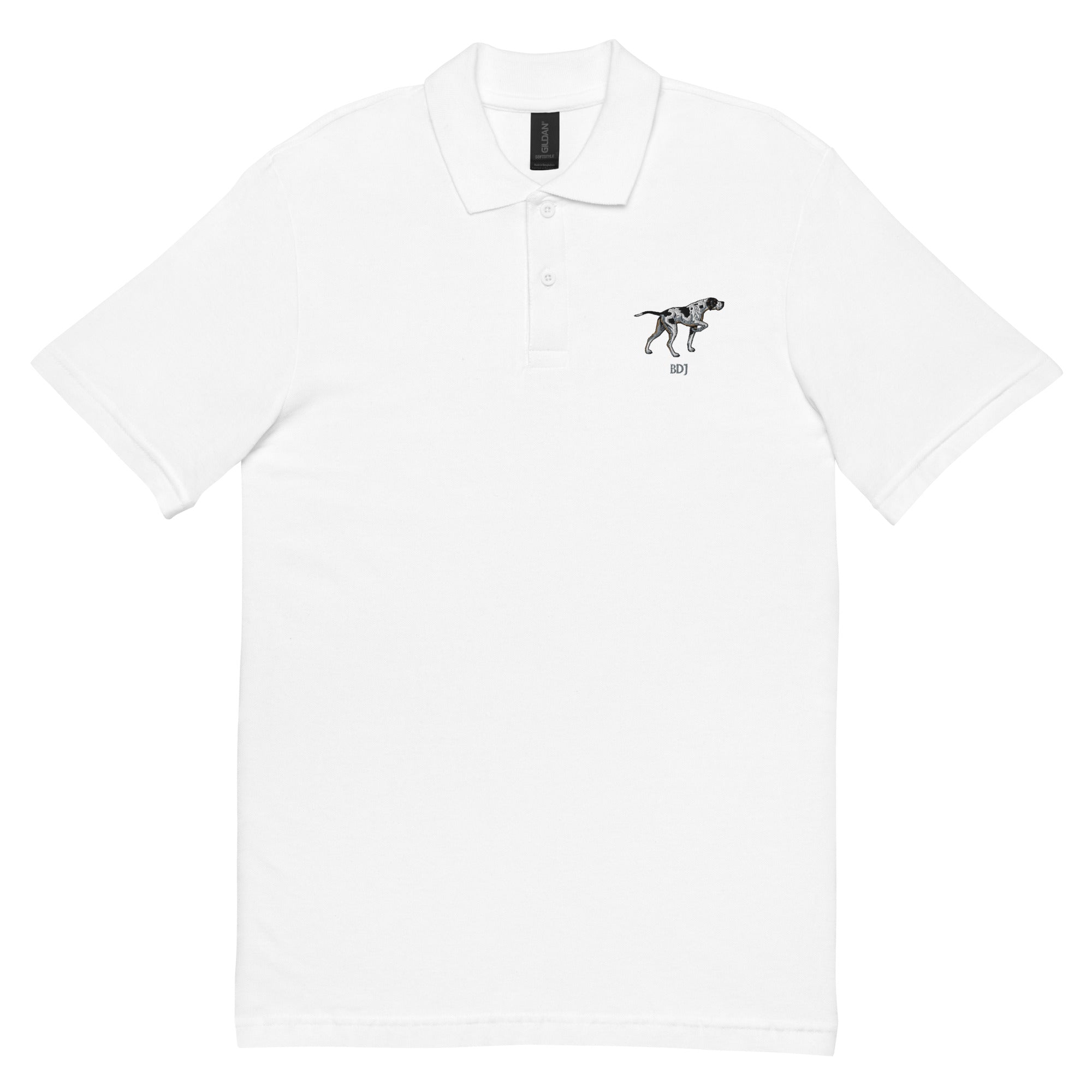Pointer Dog Custom Embroidery Unisex Pique Polo Shirt