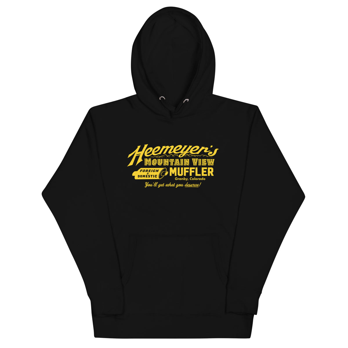 Heemeyer&#39;s Mountain View Muffler Hoodie
