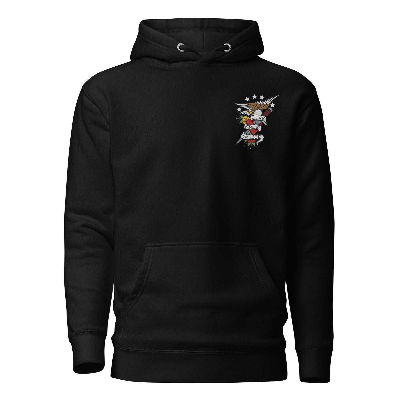 Live Free or Doe Eagle Embroidered Hoodie
