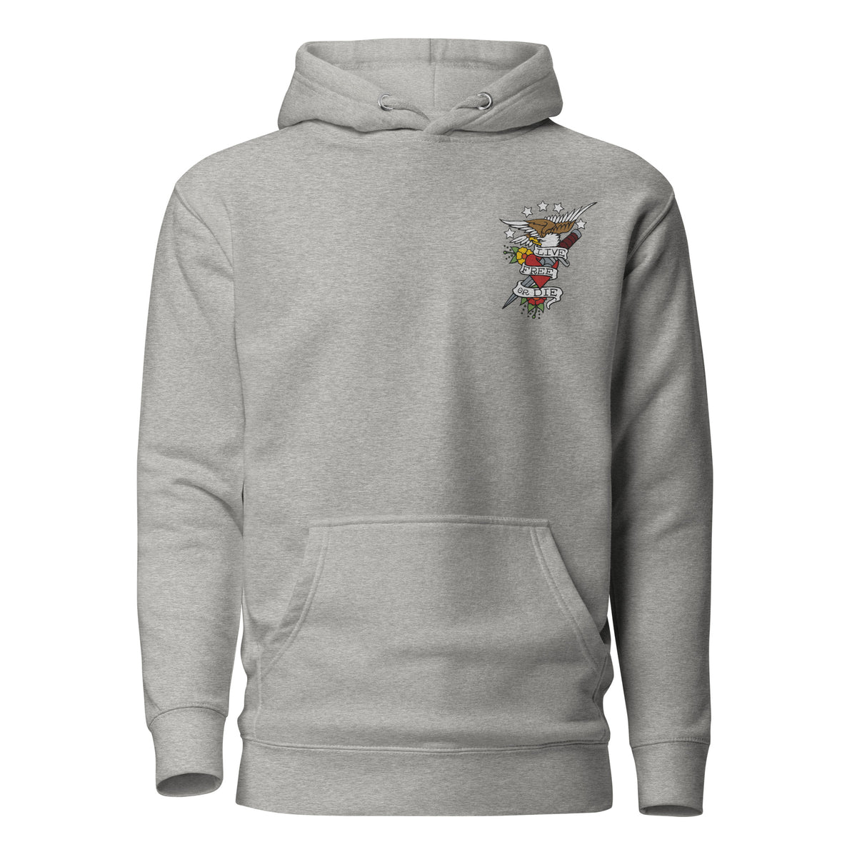 Live Free or Doe Eagle Embroidered Hoodie