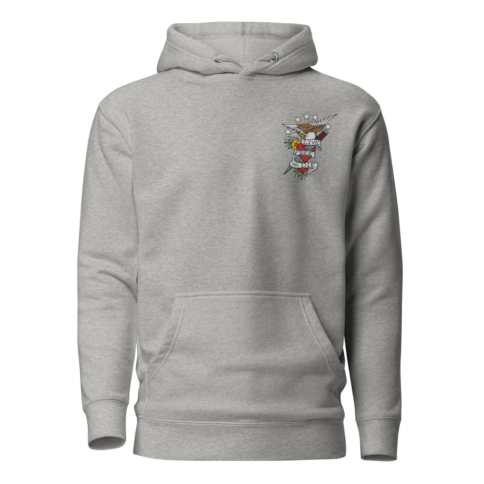 Live Free or Doe Eagle Embroidered Hoodie