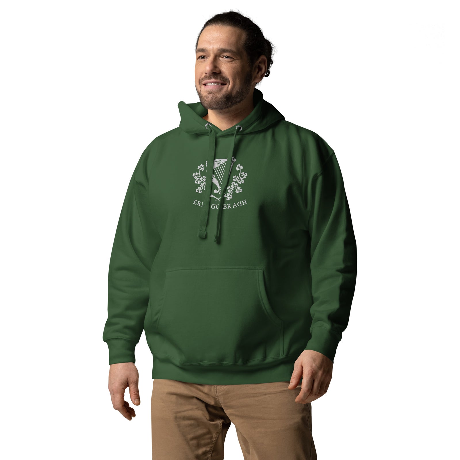 Erin Go Bragh Harp Embroidered Hoodie