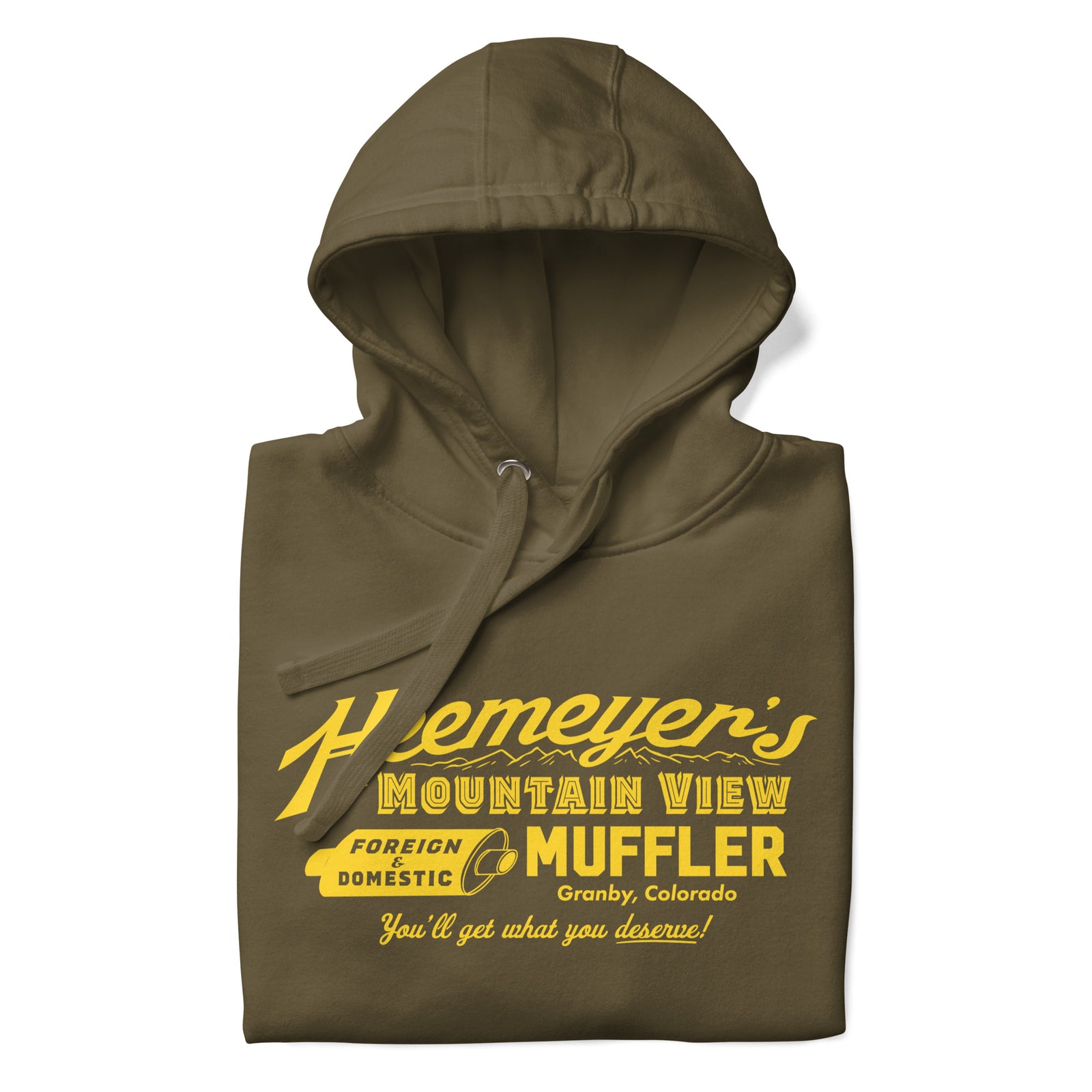 Heemeyer's Mountain View Muffler Hoodie