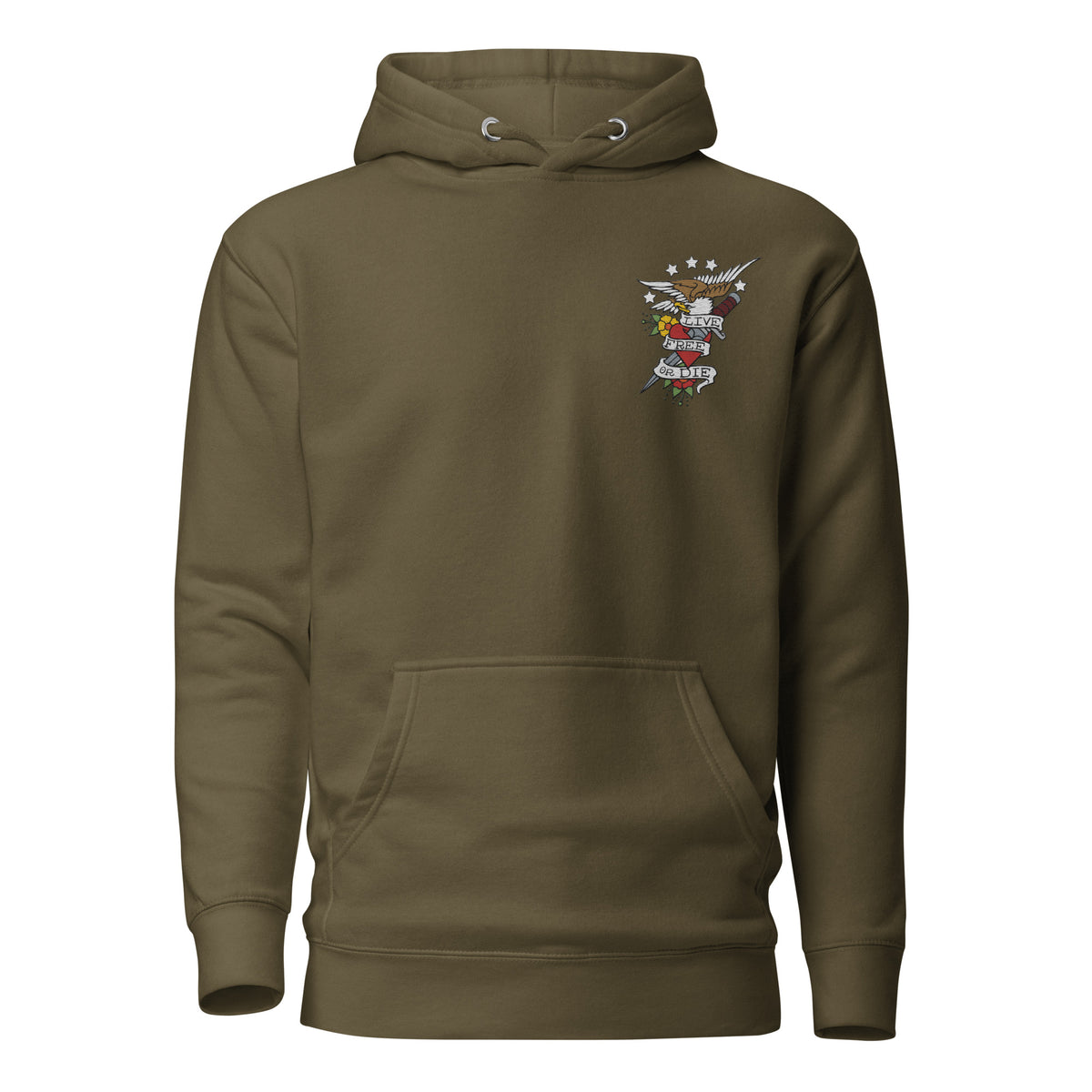 Live Free or Doe Eagle Embroidered Hoodie