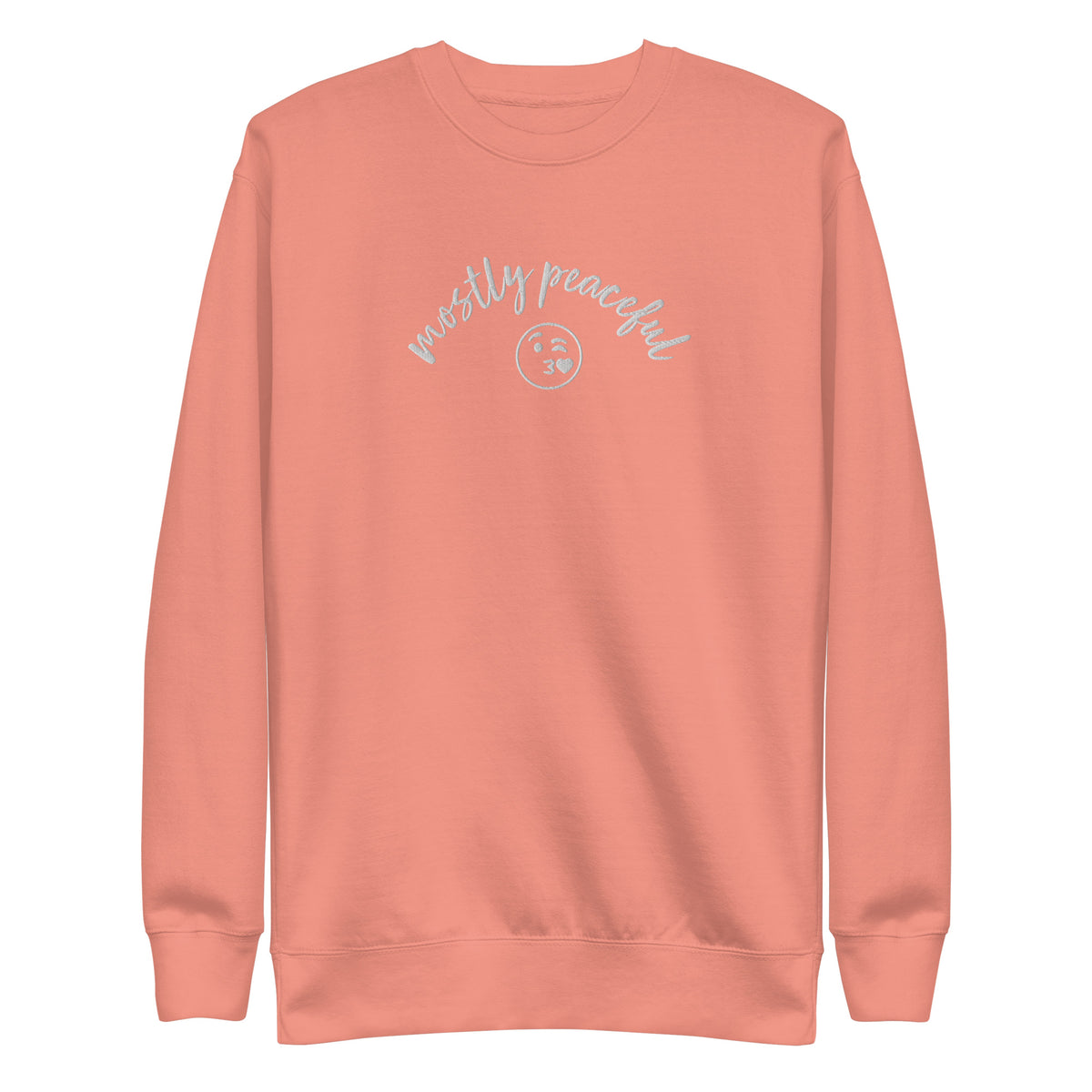 Mostly Peaceful Embroidered Crewneck Sweatshirt