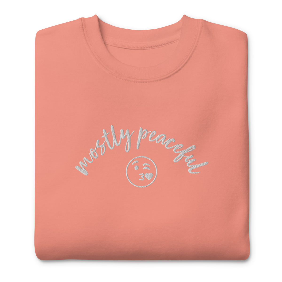 Mostly Peaceful Embroidered Crewneck Sweatshirt
