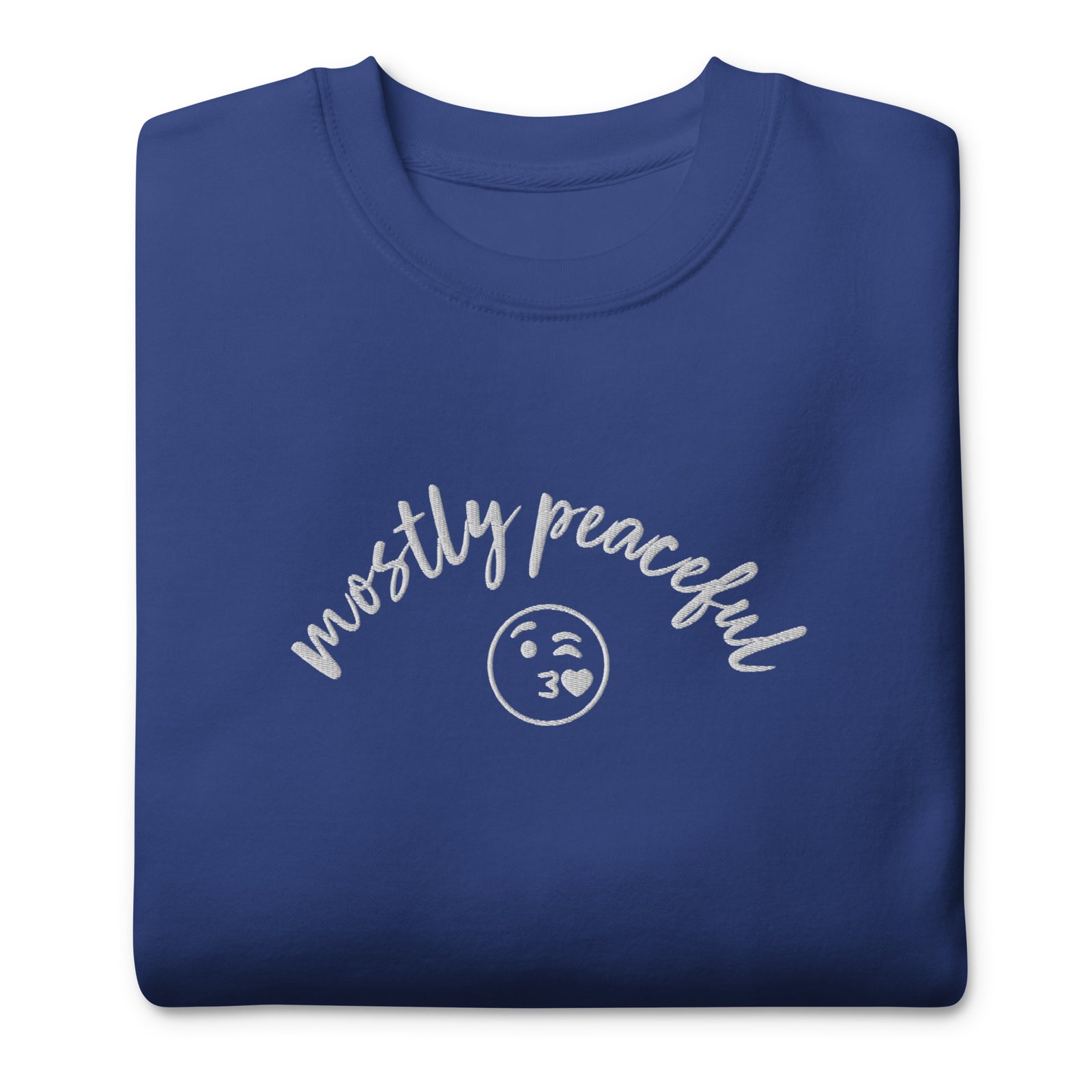 Mostly Peaceful Embroidered Crewneck Sweatshirt